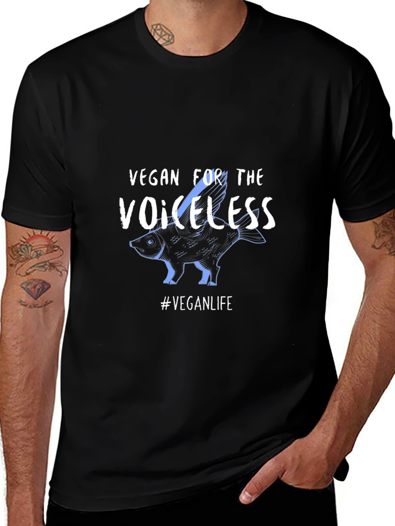 Vegan For The Voiceless Black T-Shirt