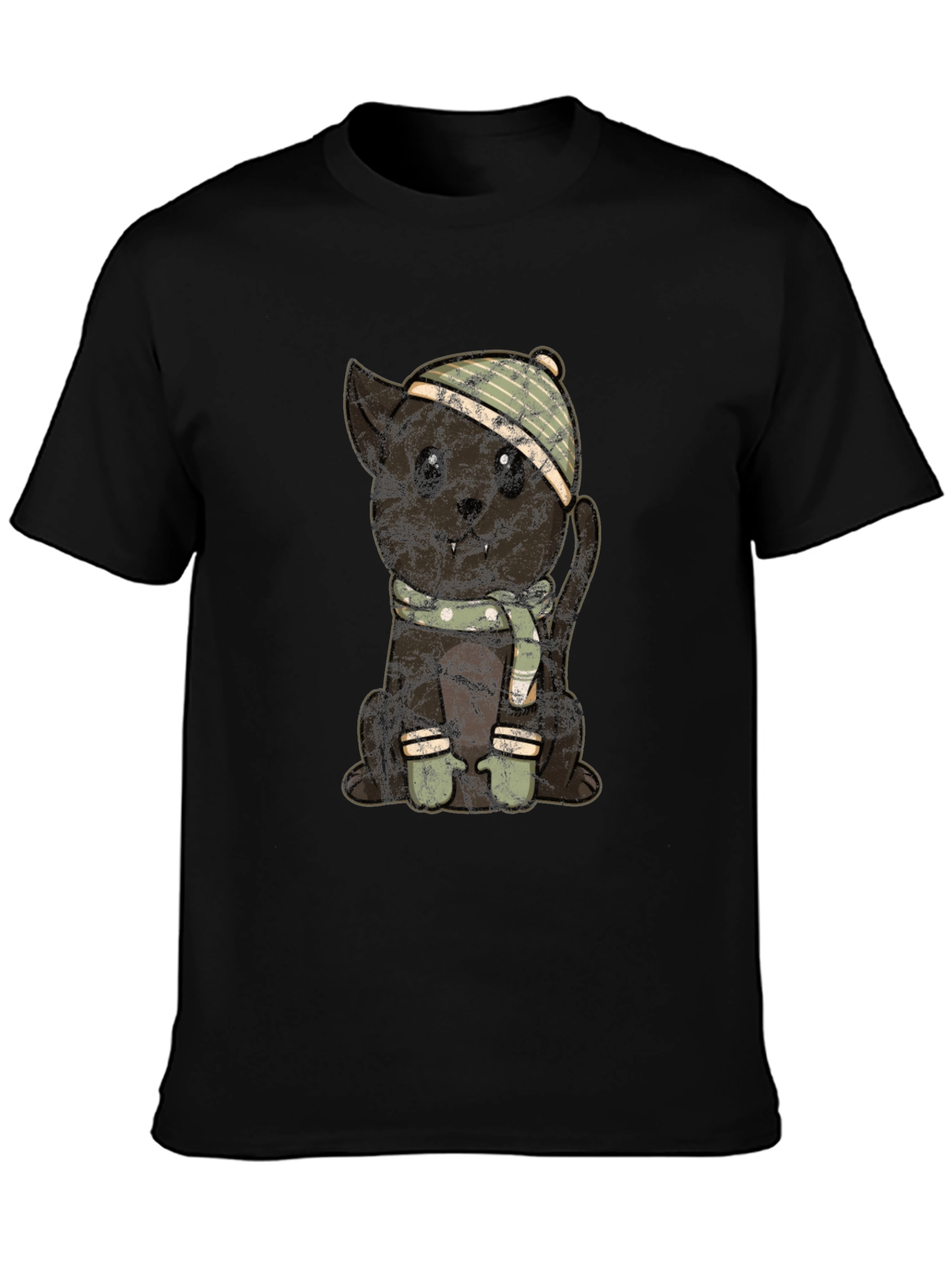 Cute Cat in Winter Gear T-Shirt