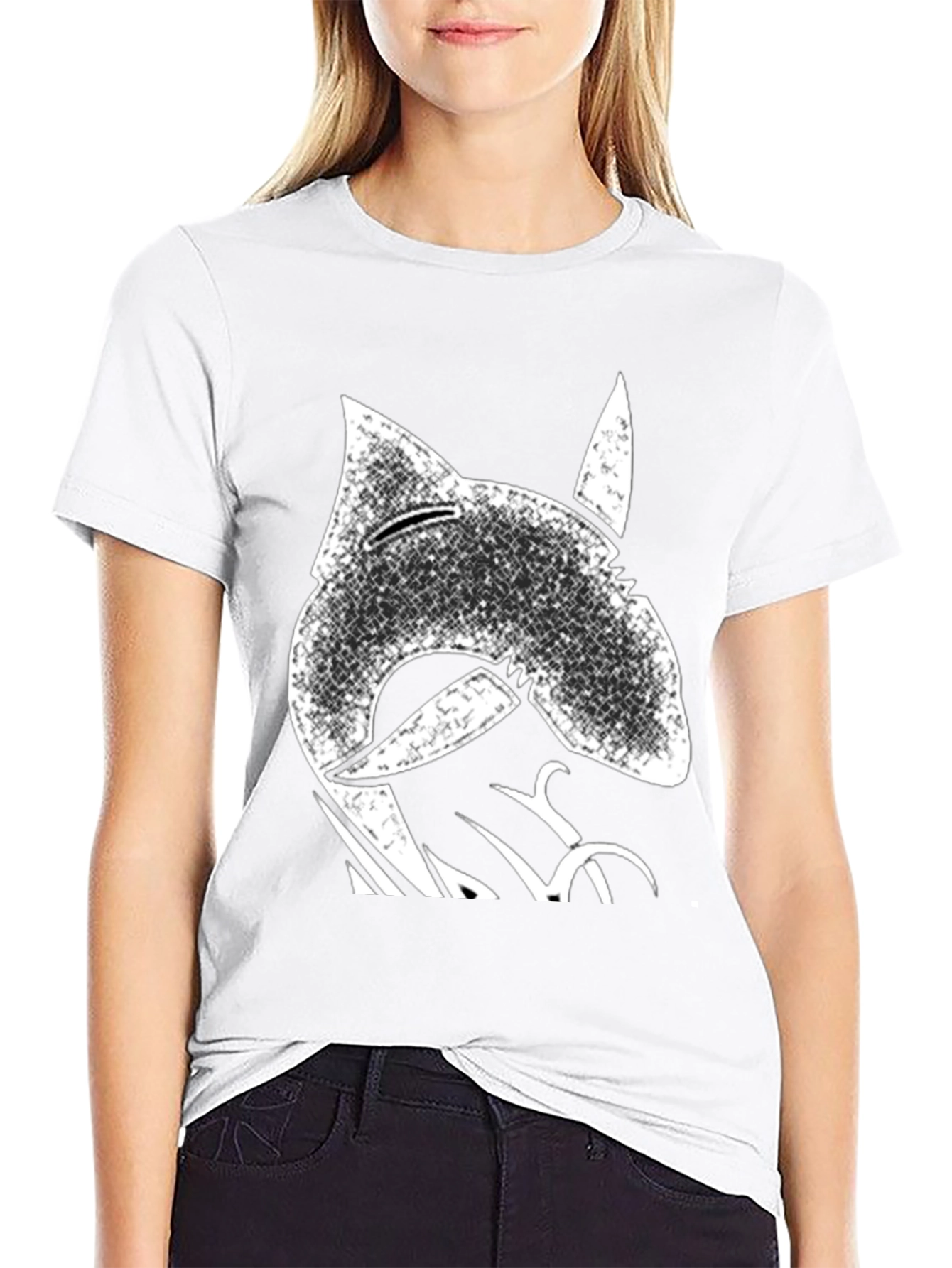 Distressed Shark Graphic Tee - Cool Black T-Shirt