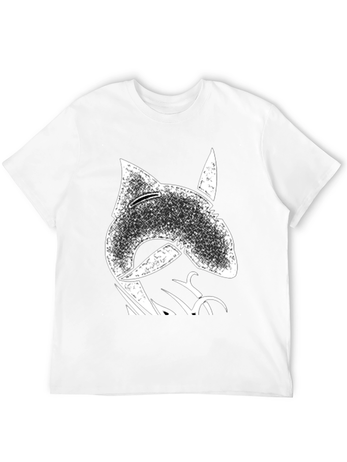 Distressed Shark Graphic Tee - Cool Black T-Shirt