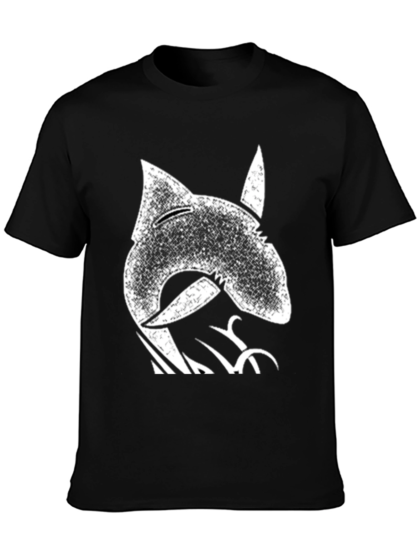 Distressed Shark Graphic Tee - Cool Black T-Shirt
