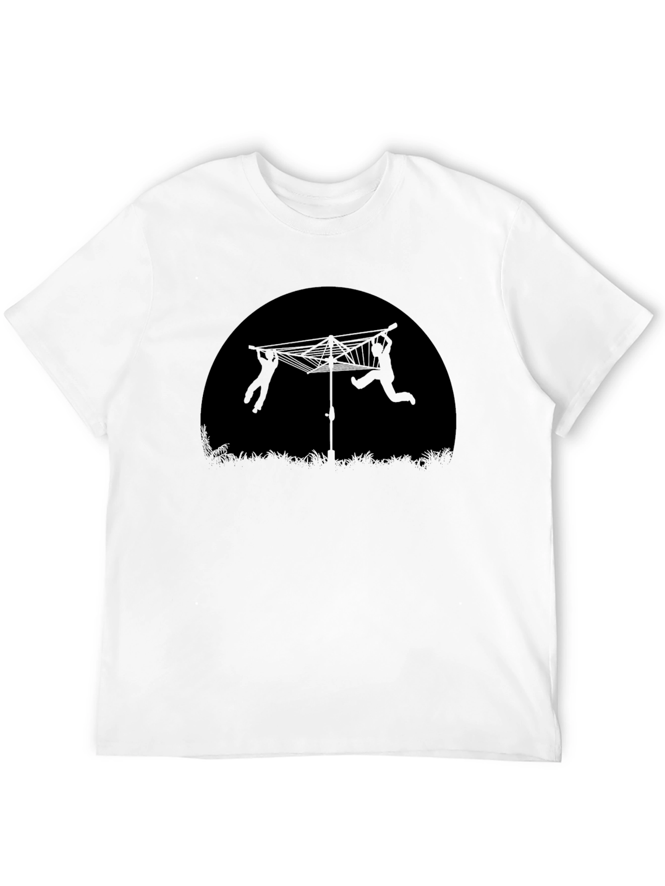 Novelty T-Shirt with Clothesline Silhouette Design