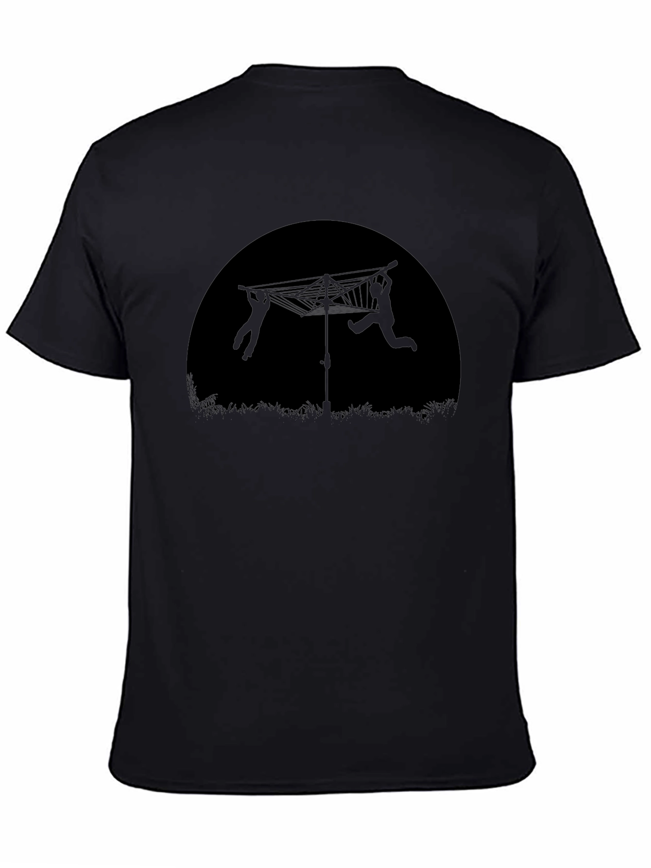 Novelty T-Shirt with Clothesline Silhouette Design
