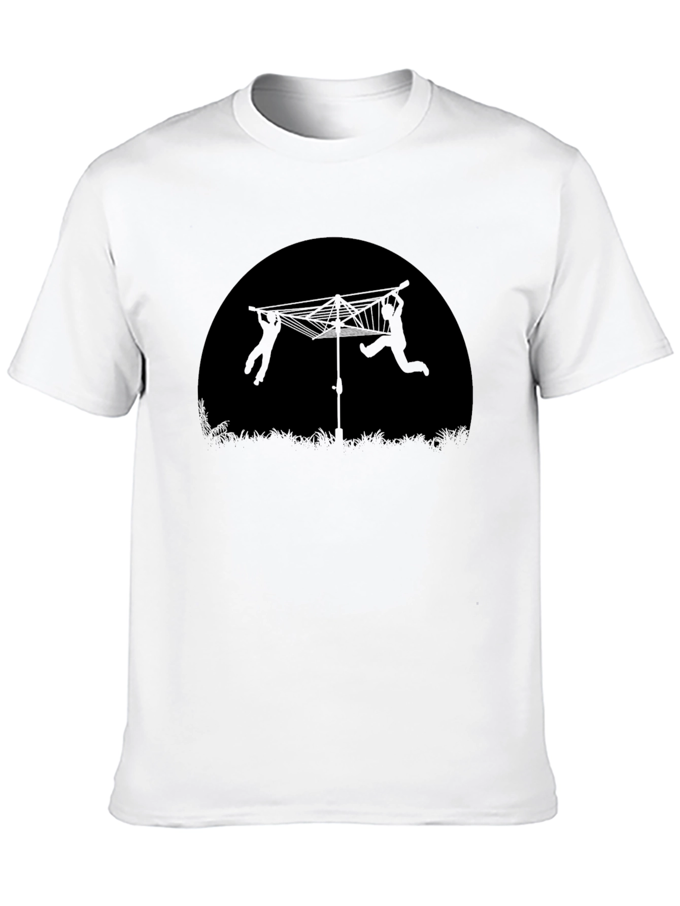 Novelty T-Shirt with Clothesline Silhouette Design