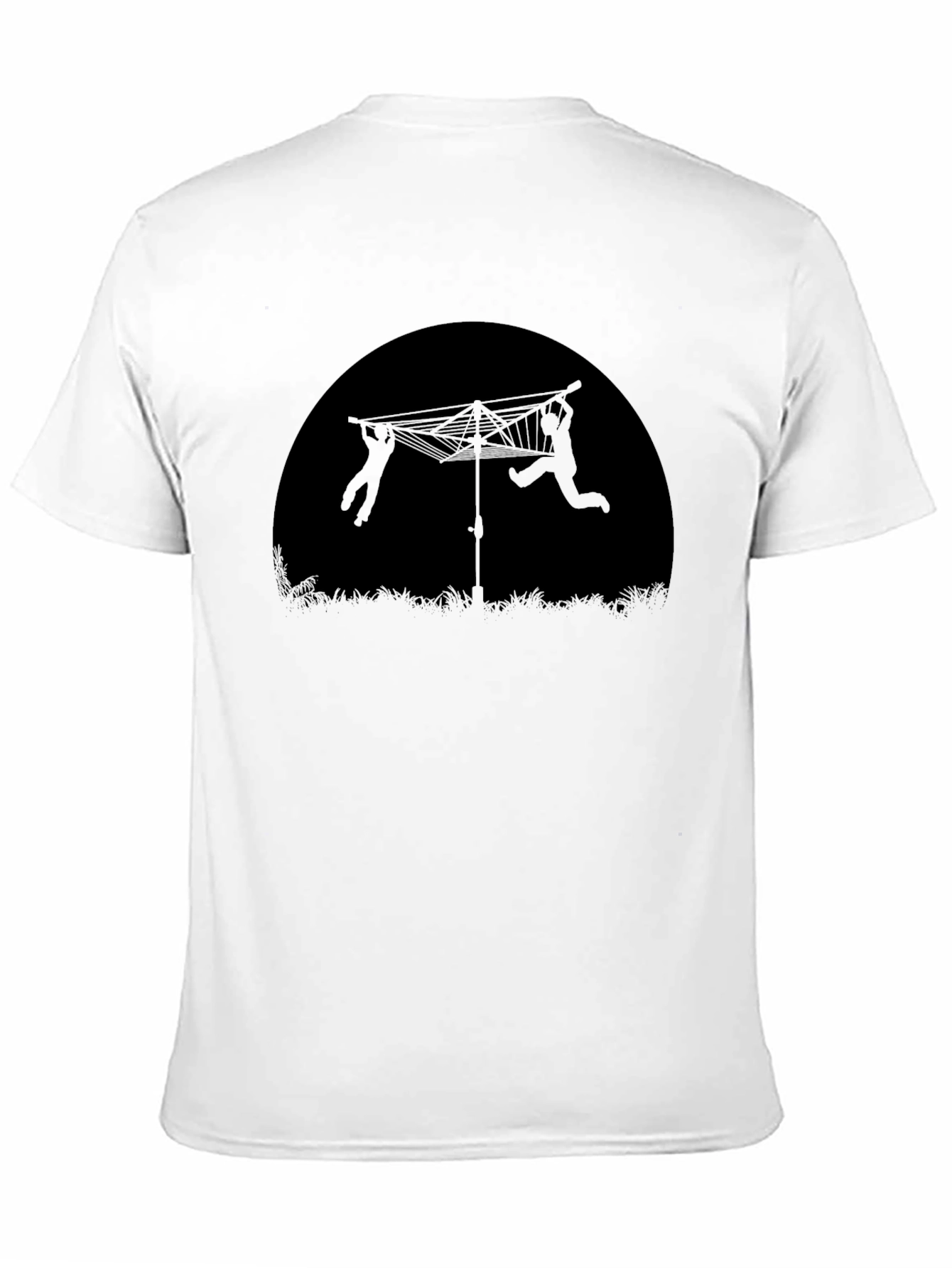 Novelty T-Shirt with Clothesline Silhouette Design
