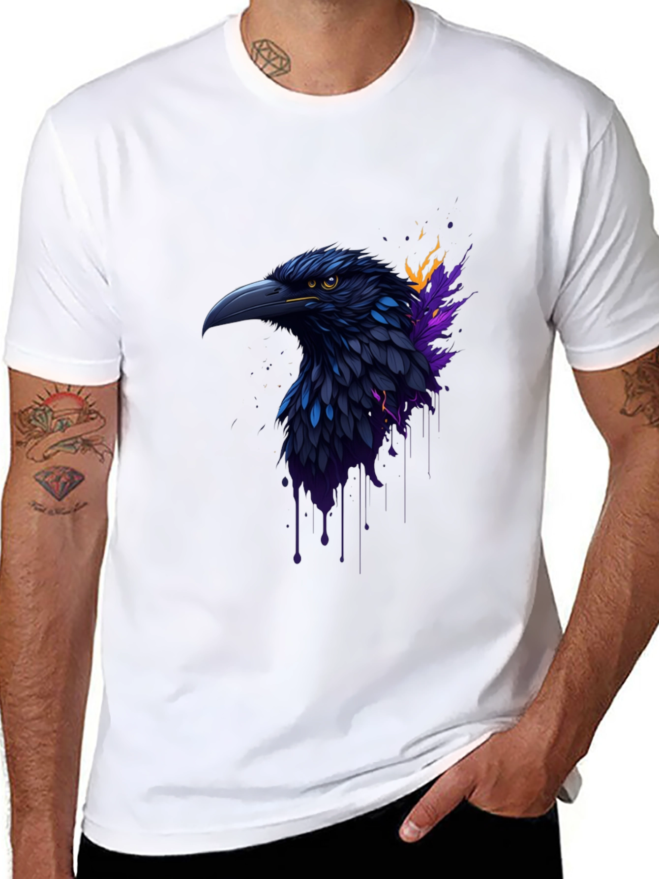 Raven Graphic Tee - Dark & Stylish