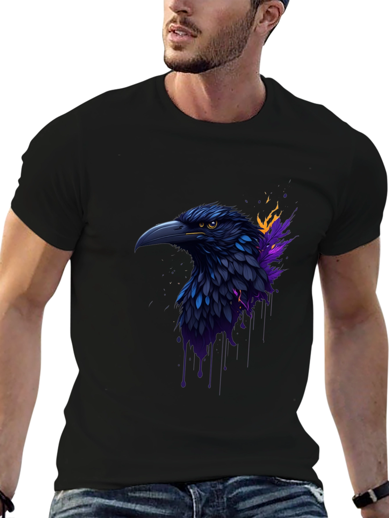 Raven Graphic Tee - Dark & Stylish