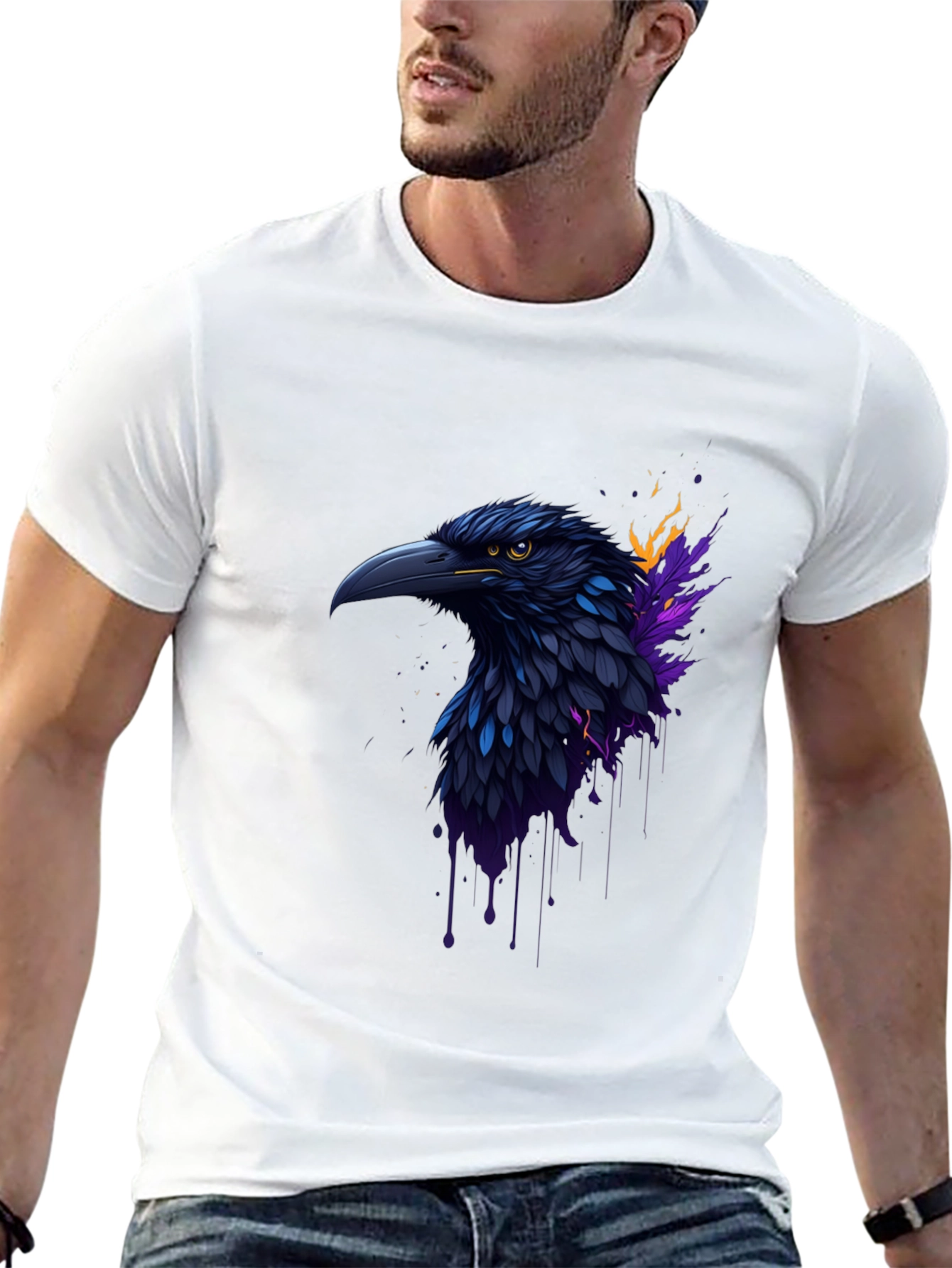 Raven Graphic Tee - Dark & Stylish
