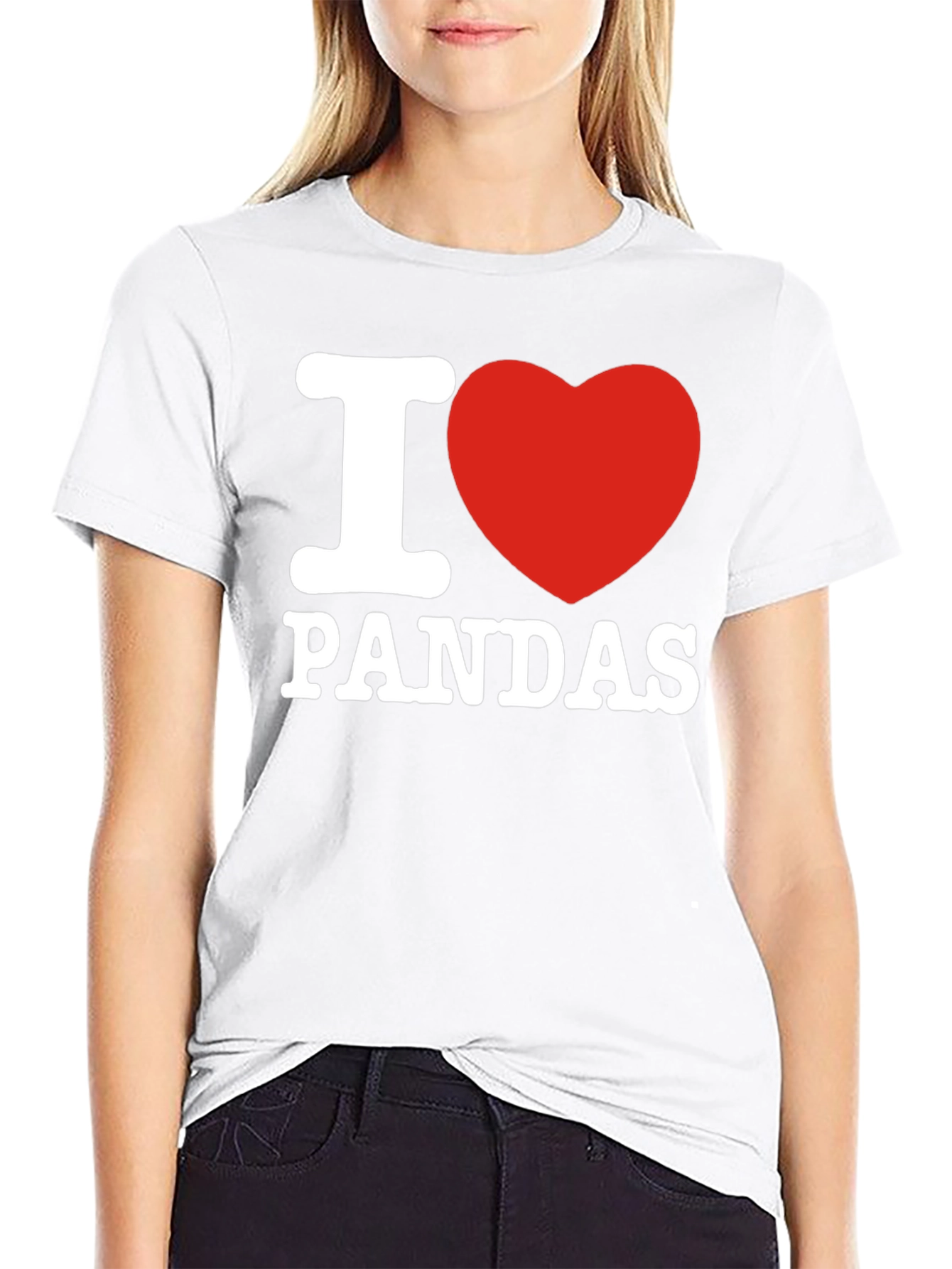 I Heart Pandas Graphic T-Shirt - Black Cotton Tee