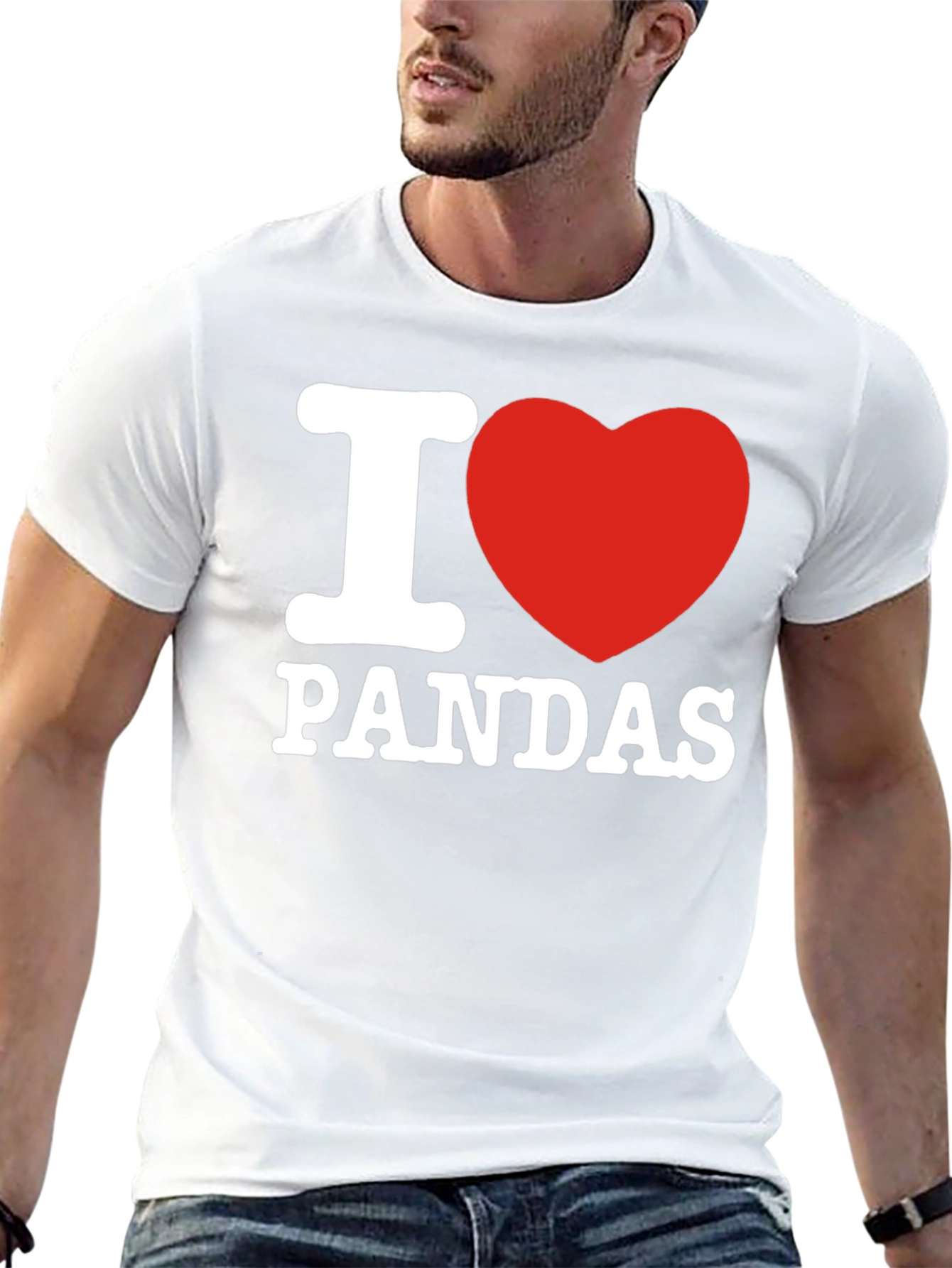 I Heart Pandas Graphic T-Shirt - Black Cotton Tee