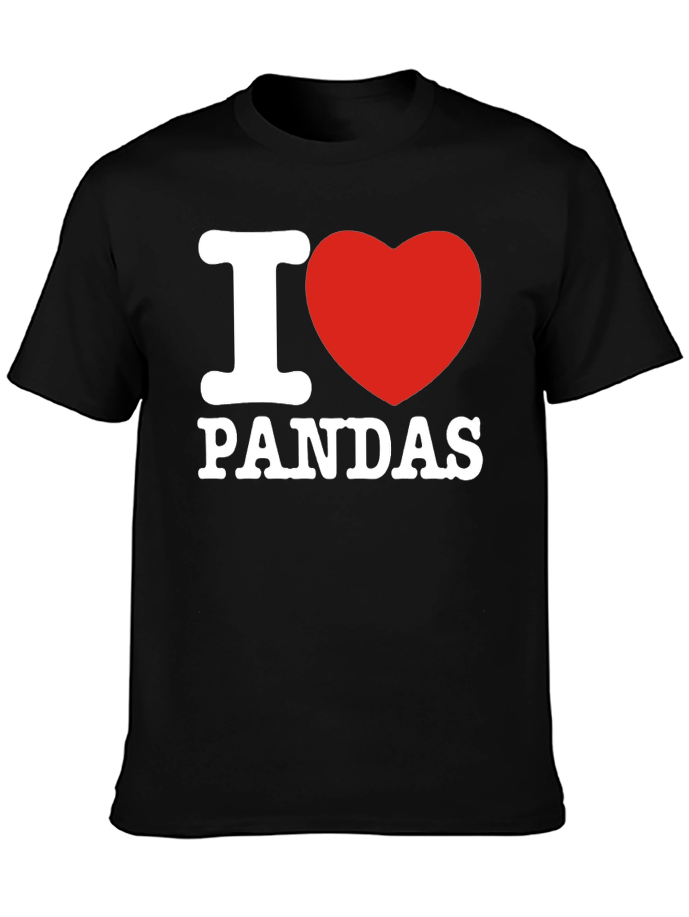 I Heart Pandas Graphic T-Shirt - Black Cotton Tee