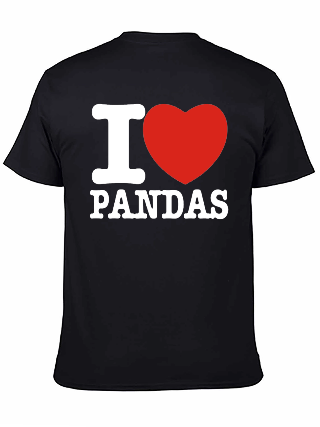 I Heart Pandas Graphic T-Shirt - Black Cotton Tee