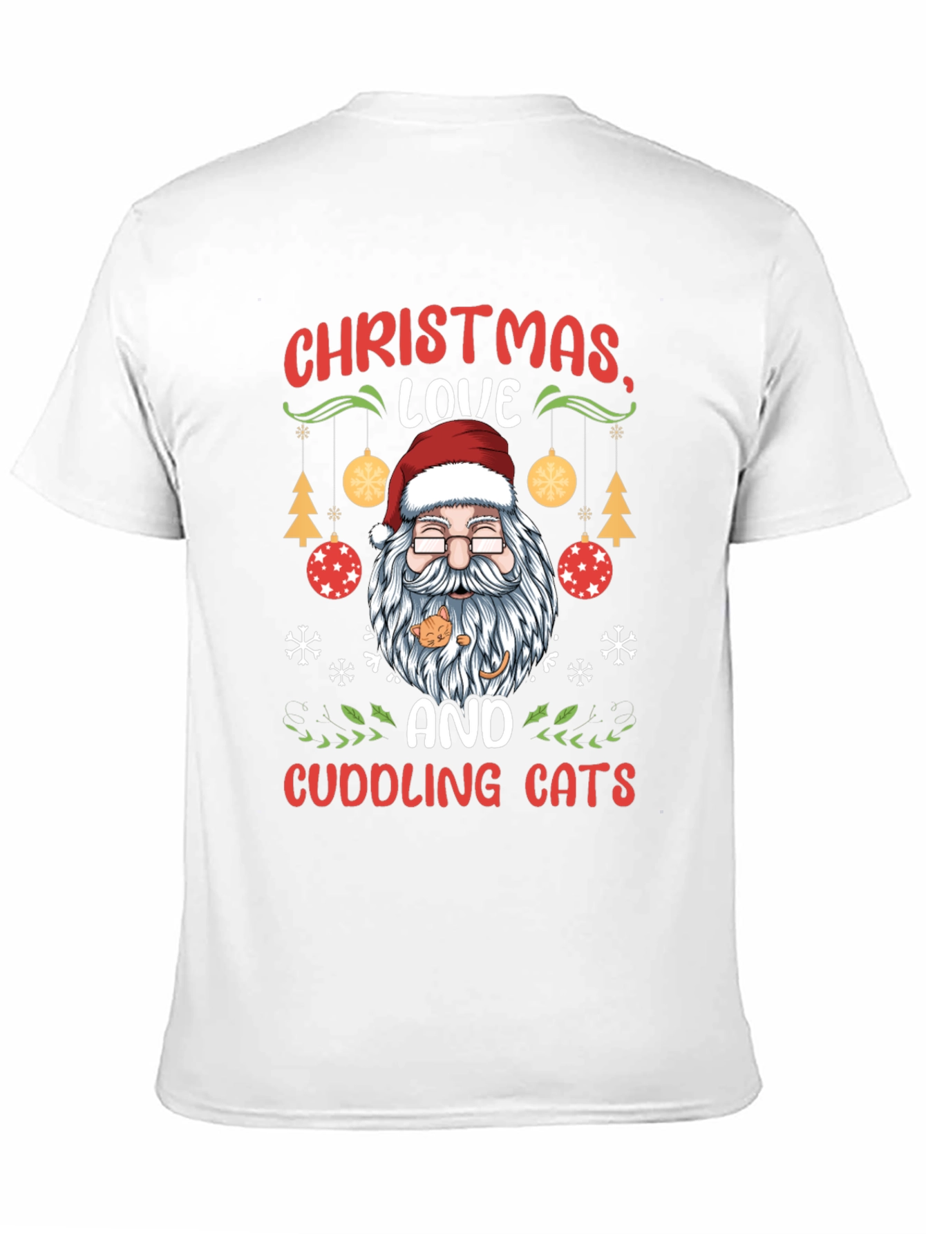Christmas Love and Cuddling Cats T-Shirt