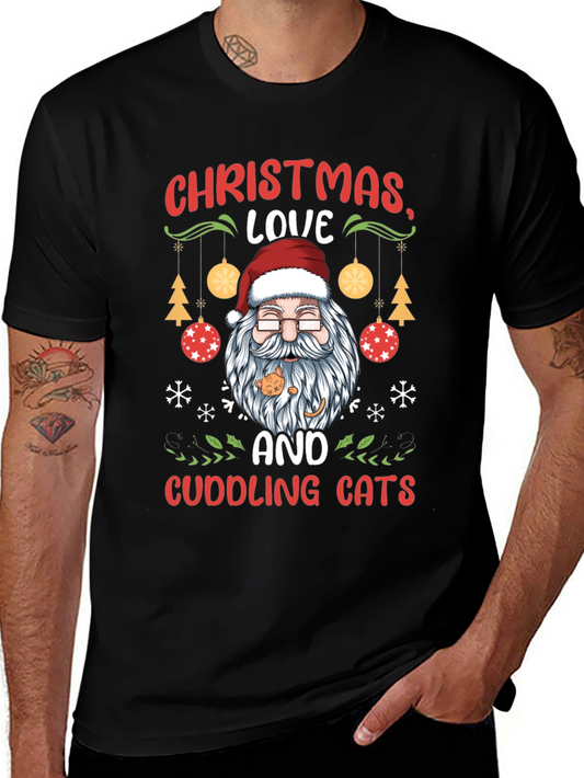 Christmas Love and Cuddling Cats T-Shirt