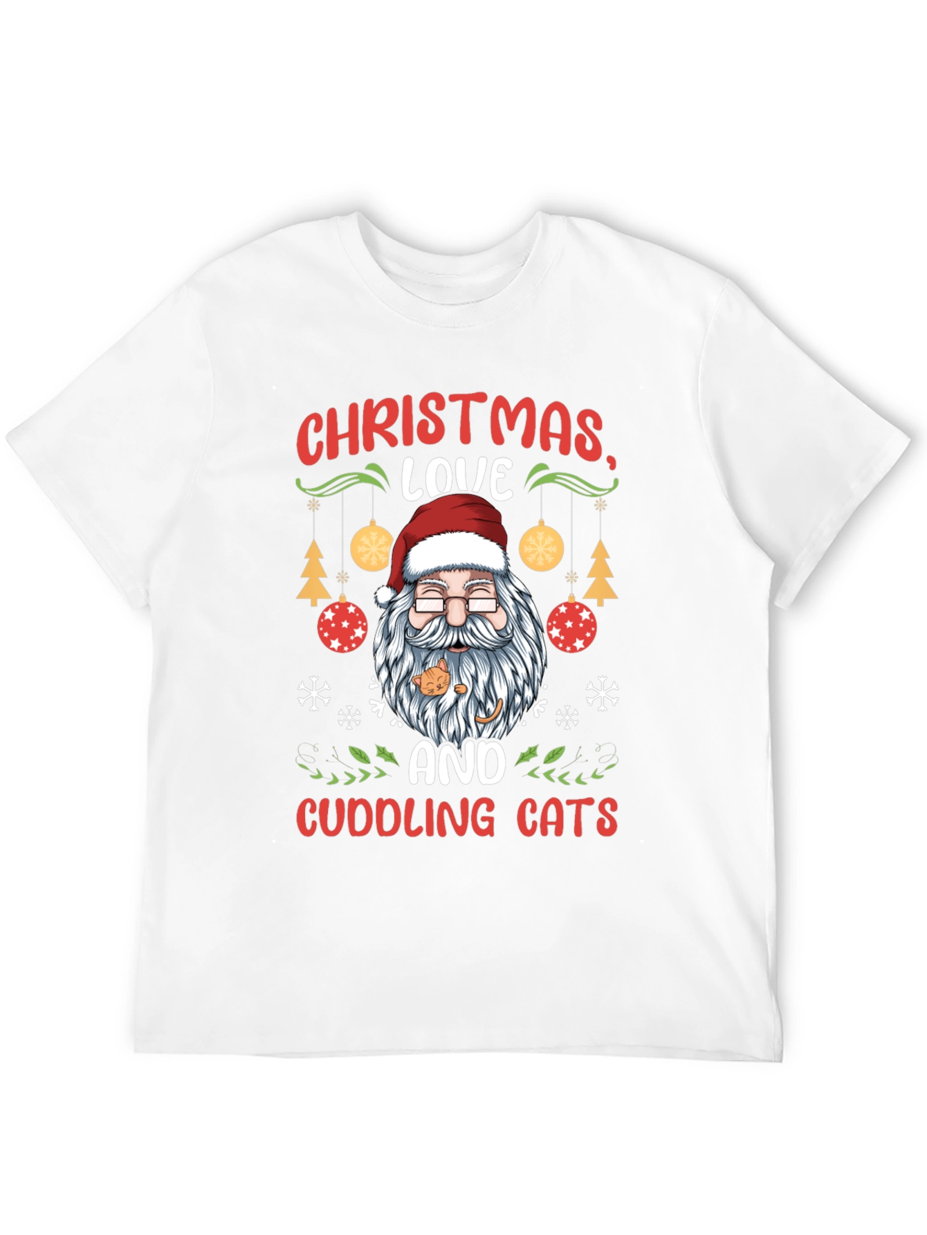 Christmas Love and Cuddling Cats T-Shirt