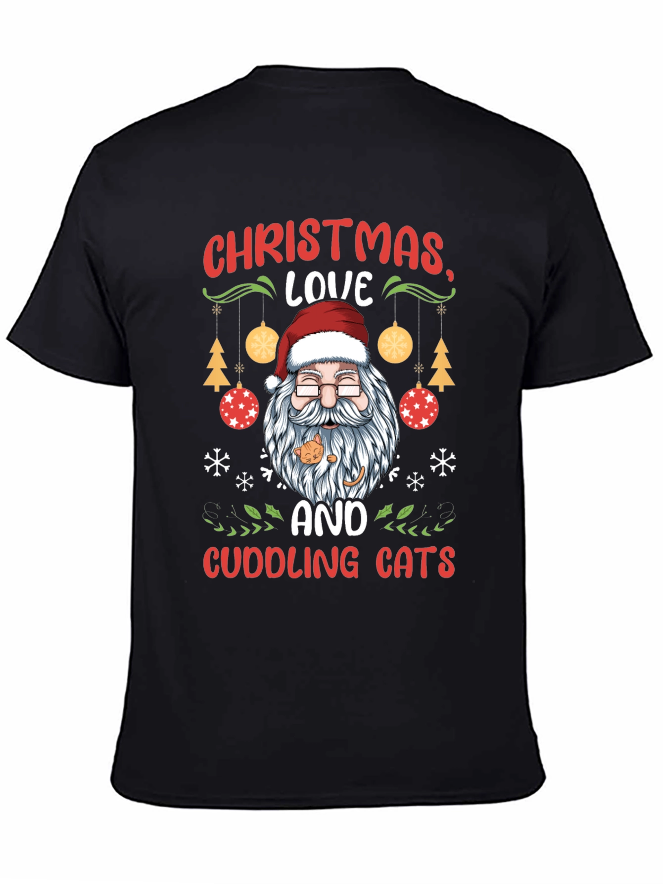 Christmas Love and Cuddling Cats T-Shirt