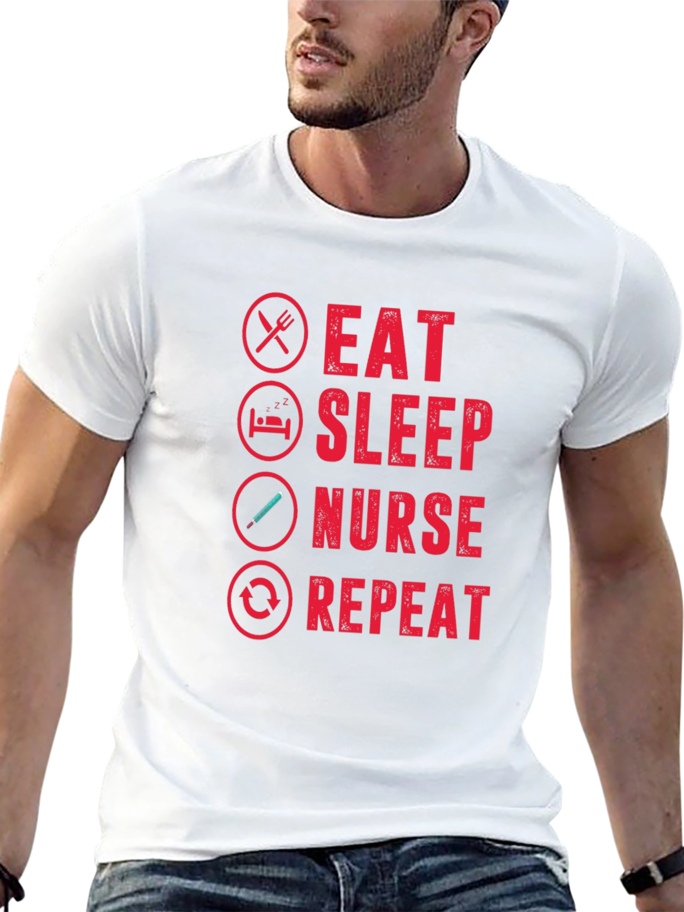 Eat Sleep Nurse Repeat Graphic T-Shirt