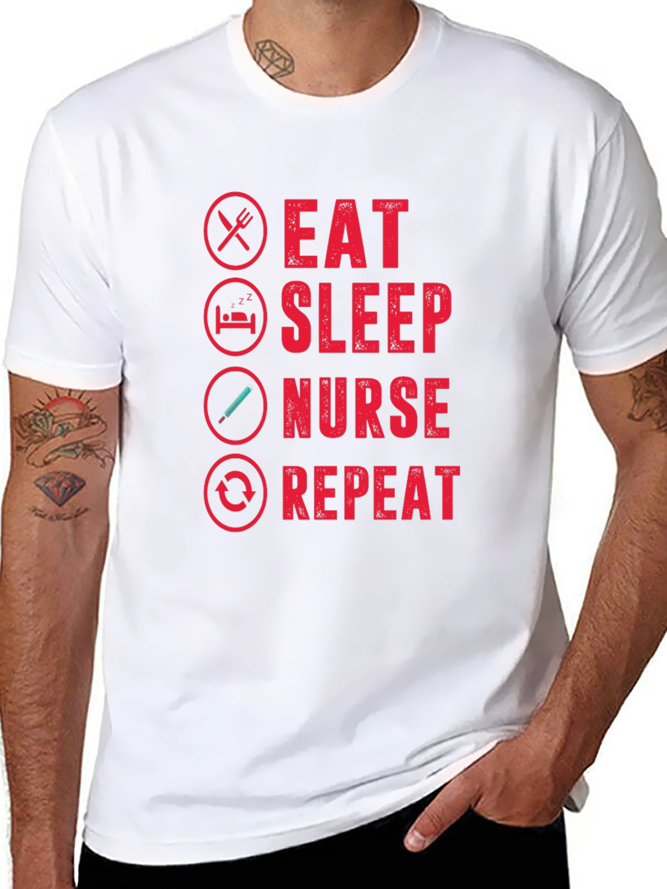 Eat Sleep Nurse Repeat Graphic T-Shirt