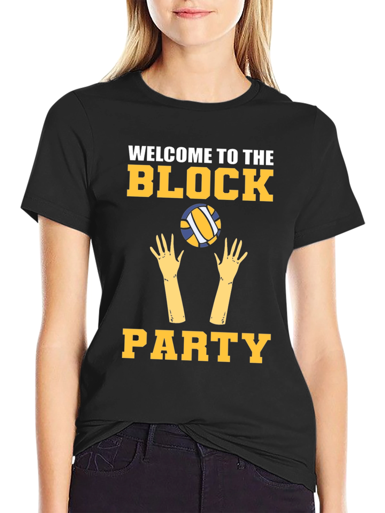 Welcome to the Block Party Volleyball Graphic Tee