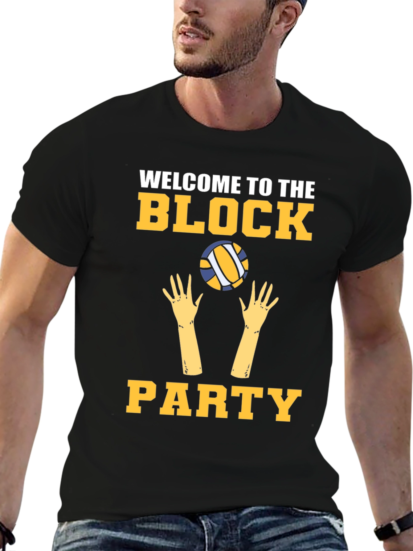 Welcome to the Block Party Volleyball Graphic Tee