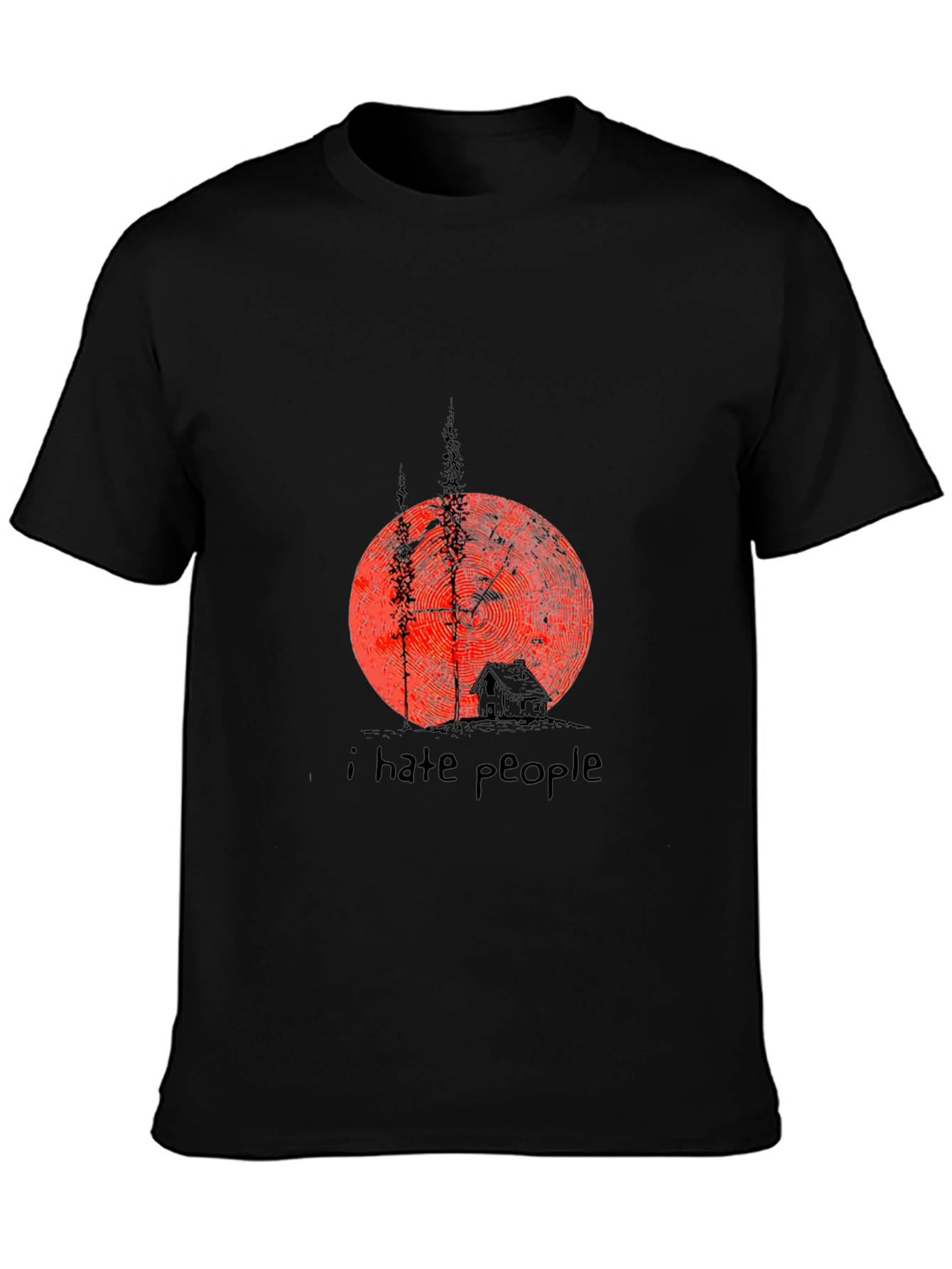 I Hate People Graphic Tee - Black