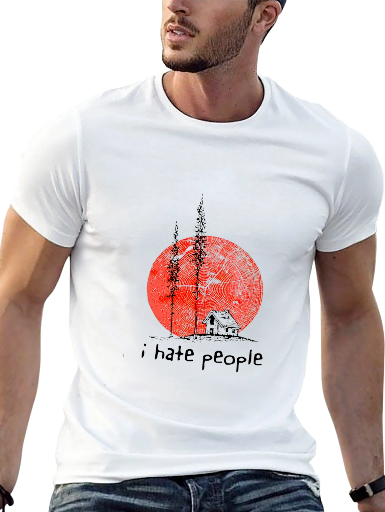 I Hate People Graphic Tee - Black