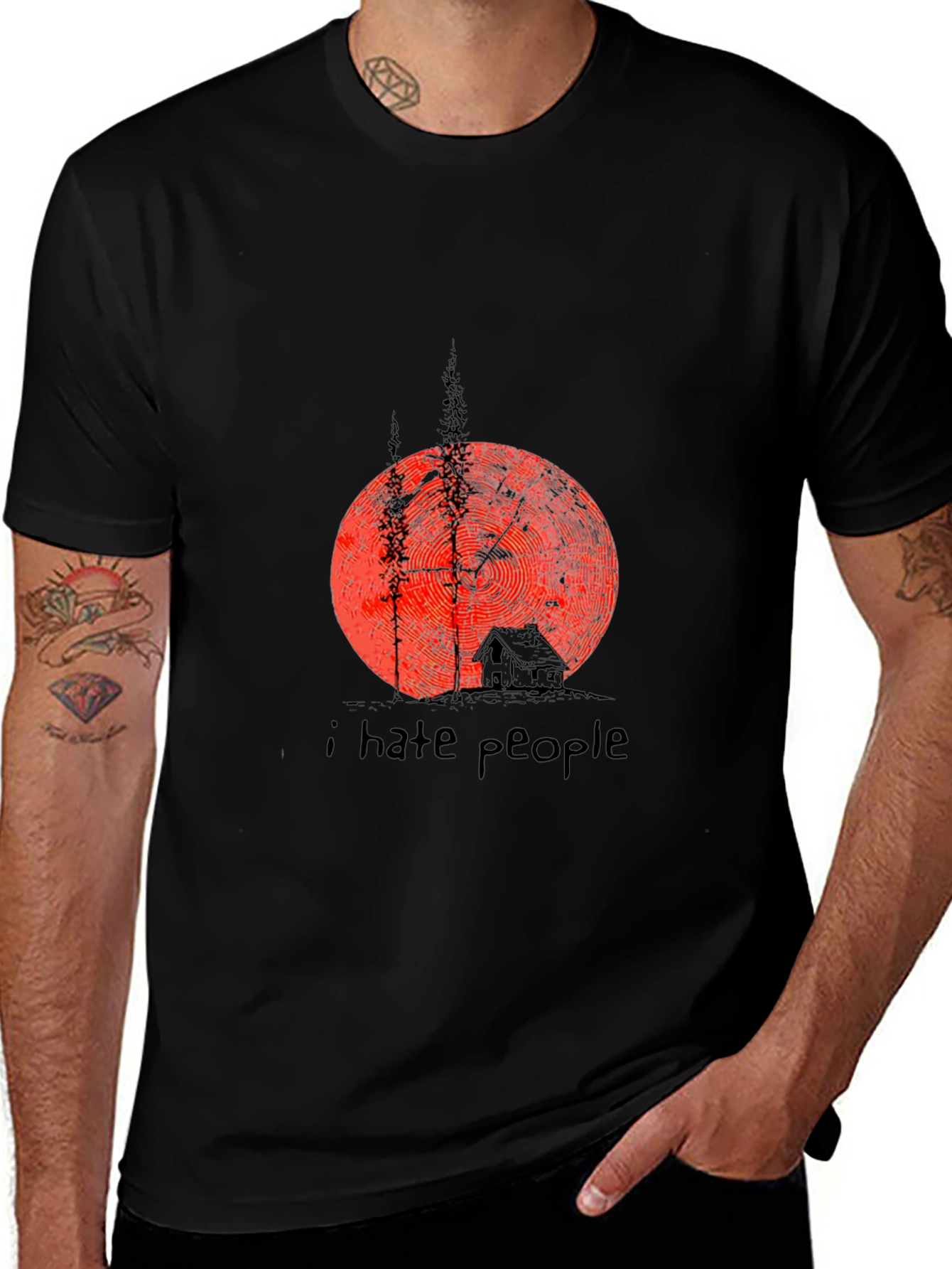I Hate People Graphic Tee - Black