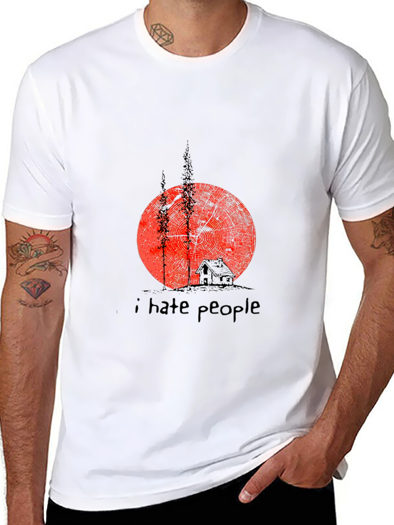 I Hate People Graphic Tee - Black