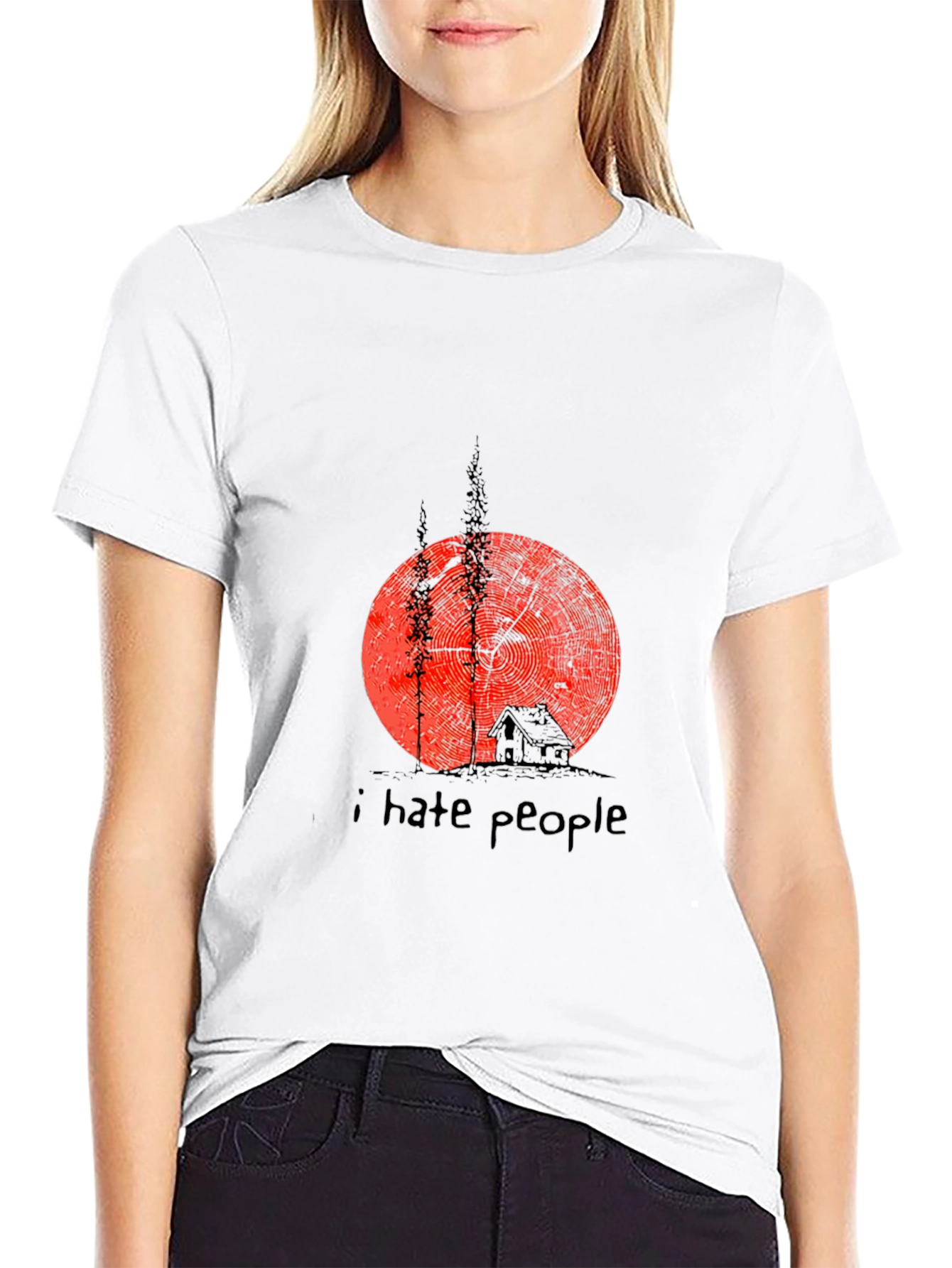I Hate People Graphic Tee - Black