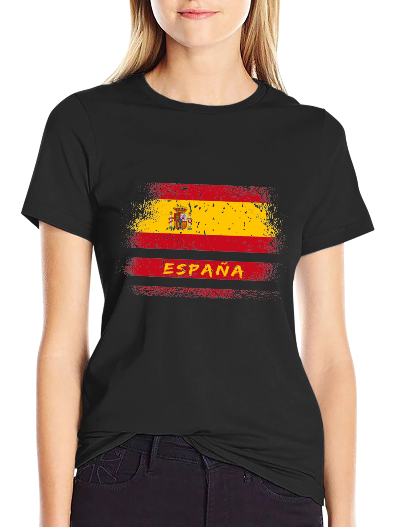 España Flag Graphic Tee - Distressed Spain T-Shirt
