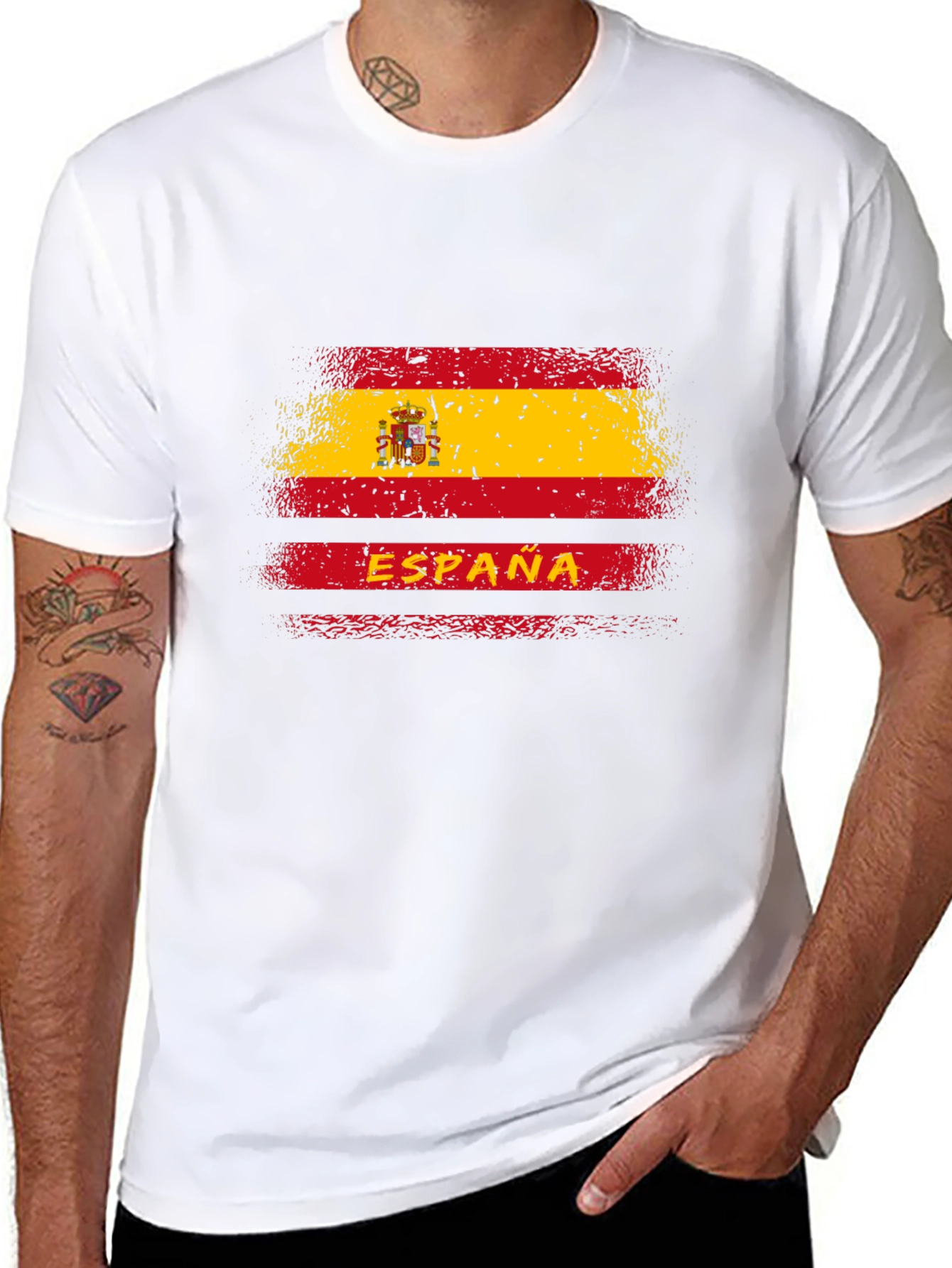 España Flag Graphic Tee - Distressed Spain T-Shirt