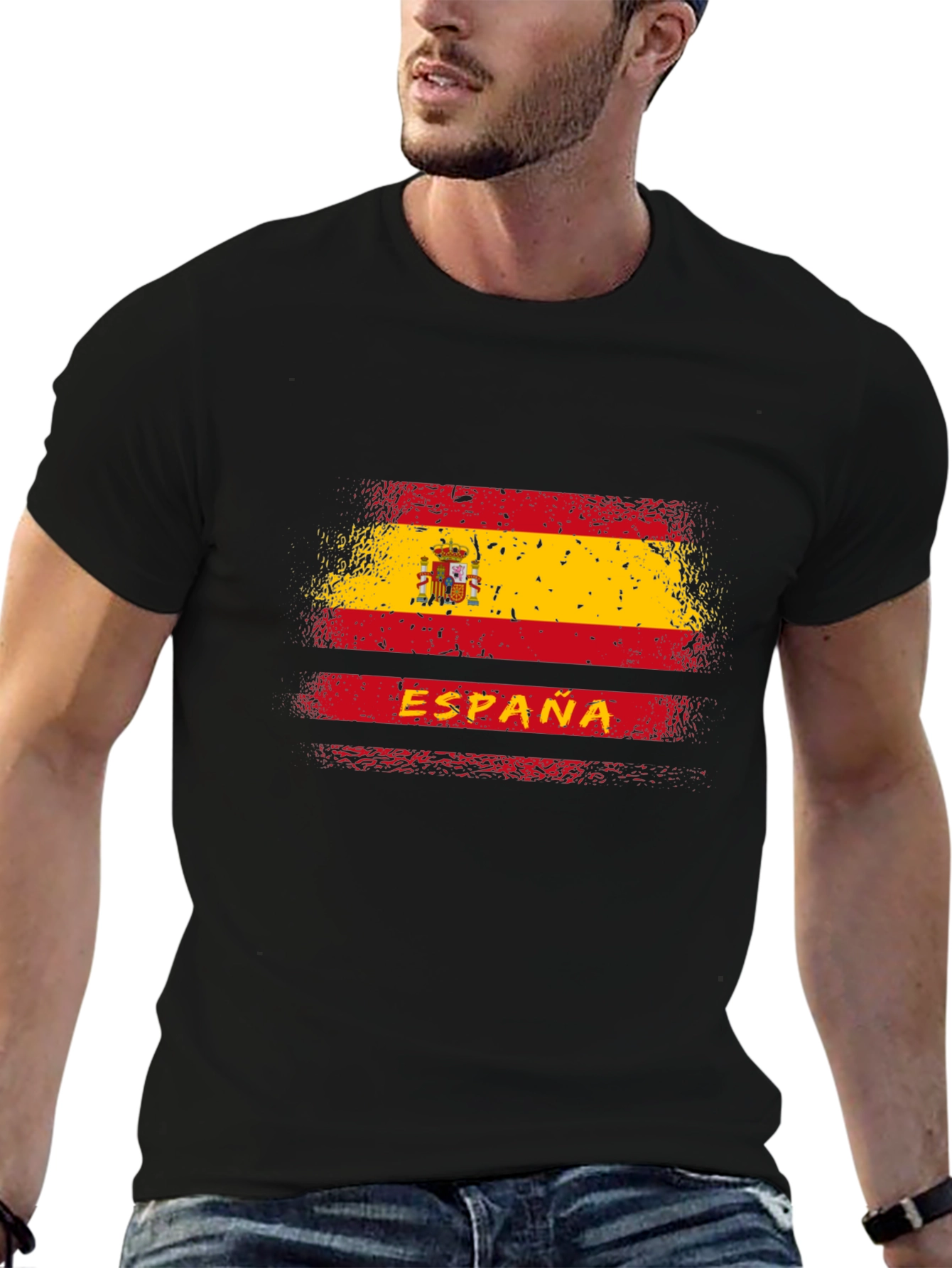 España Flag Graphic Tee - Distressed Spain T-Shirt