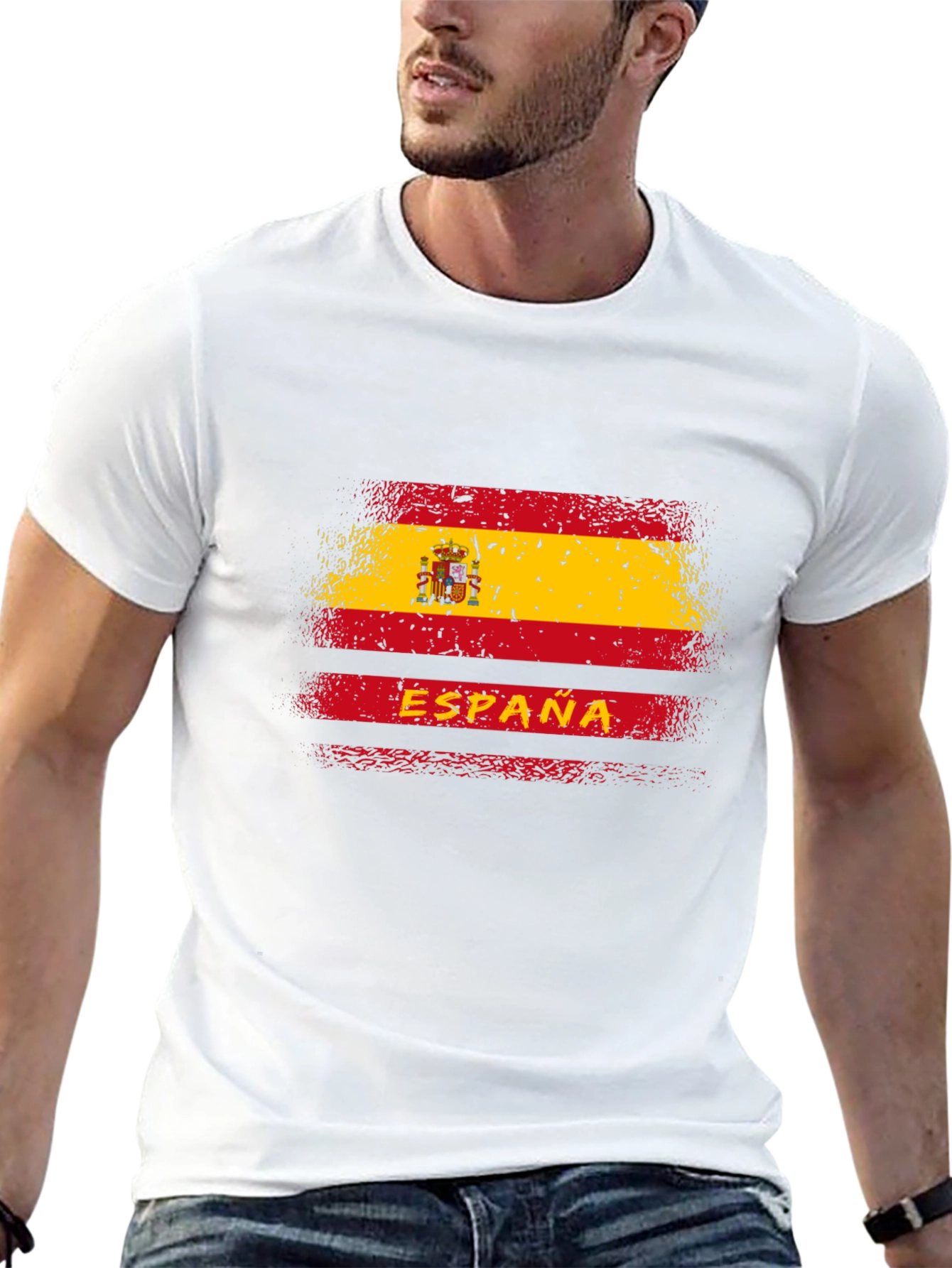 España Flag Graphic Tee - Distressed Spain T-Shirt
