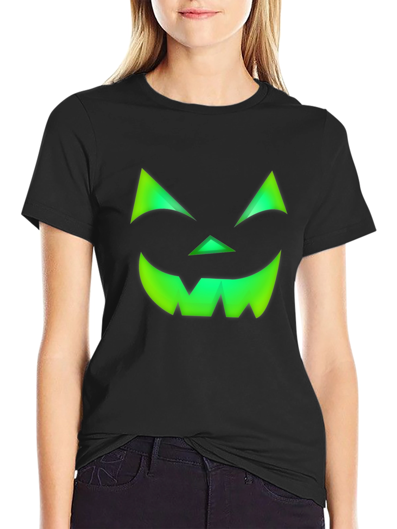 Halloween Jack-o-Lantern Face Graphic Tee