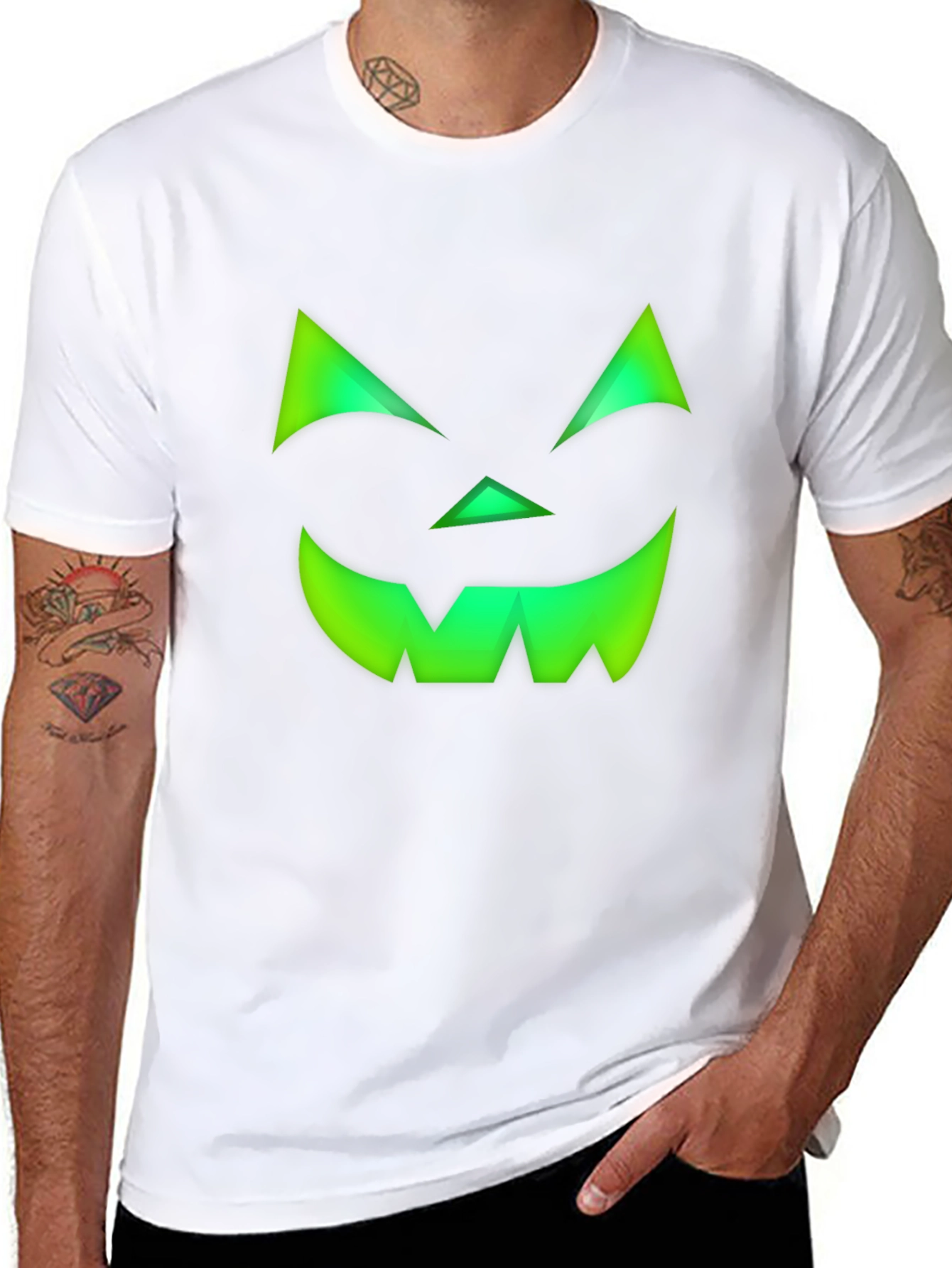 Halloween Jack-o-Lantern Face Graphic Tee