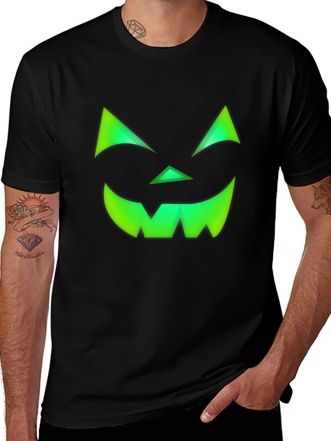 Halloween Jack-o-Lantern Face Graphic Tee