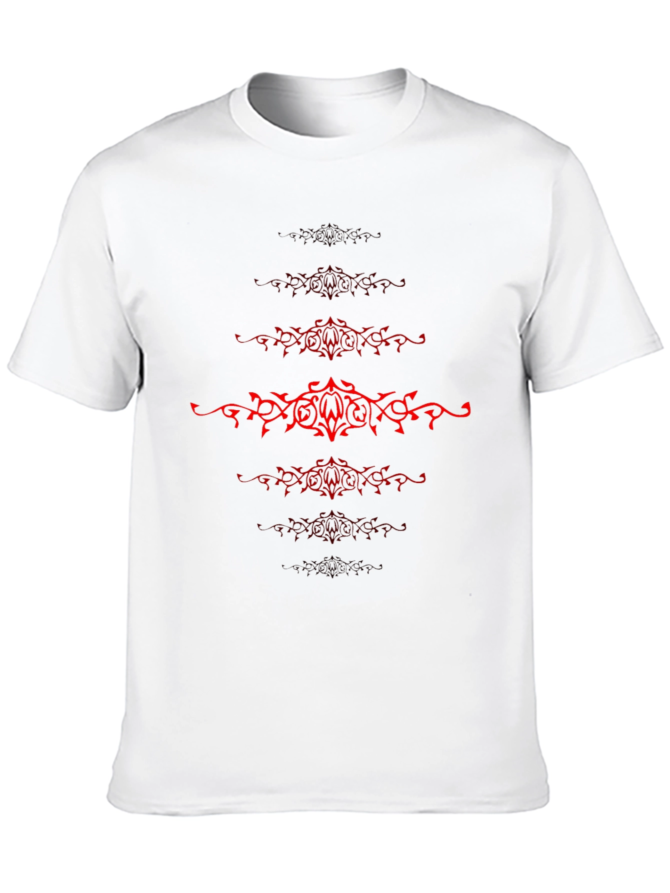 Mens Black T-Shirt with Red Tribal Design