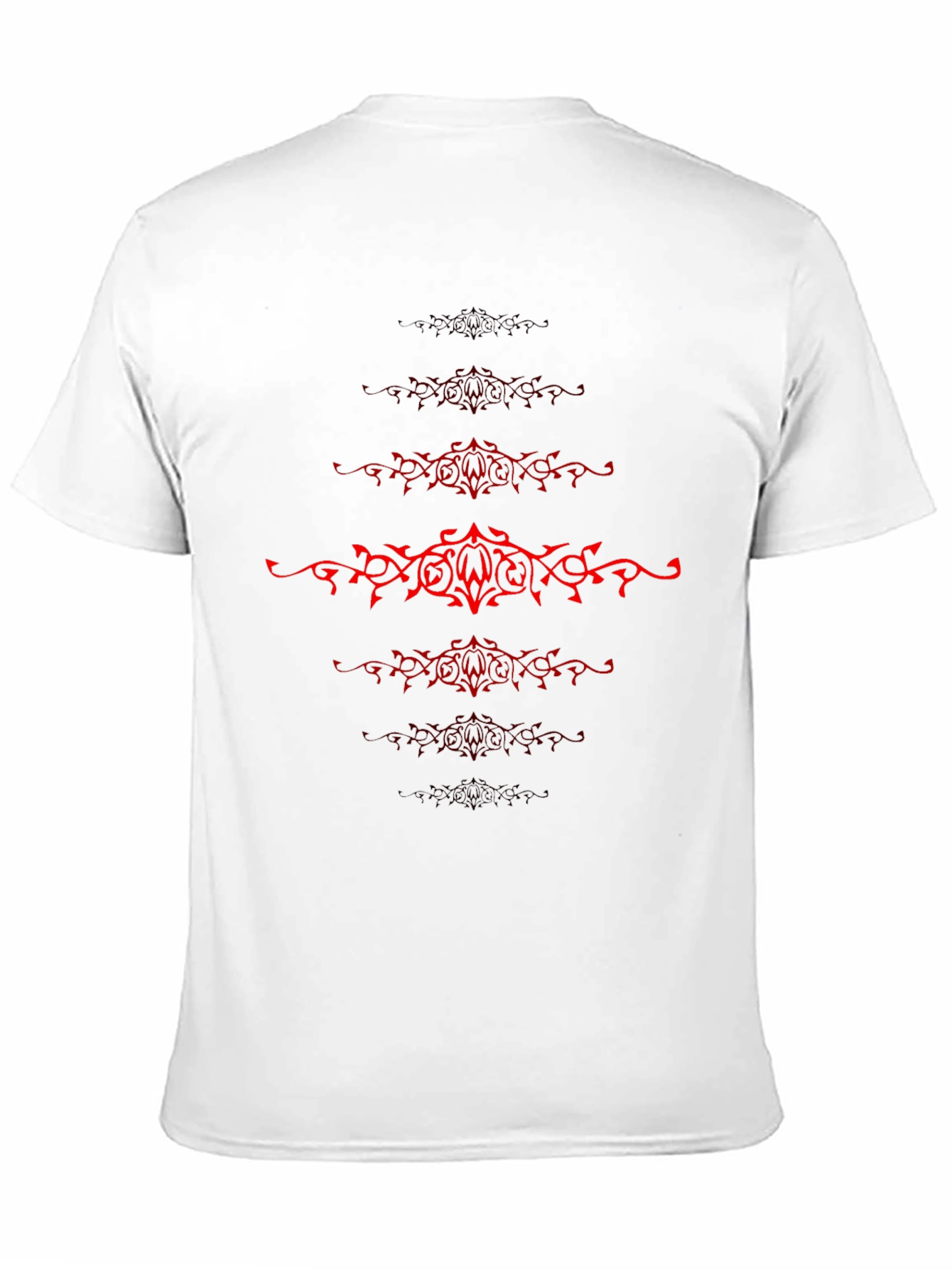 Mens Black T-Shirt with Red Tribal Design
