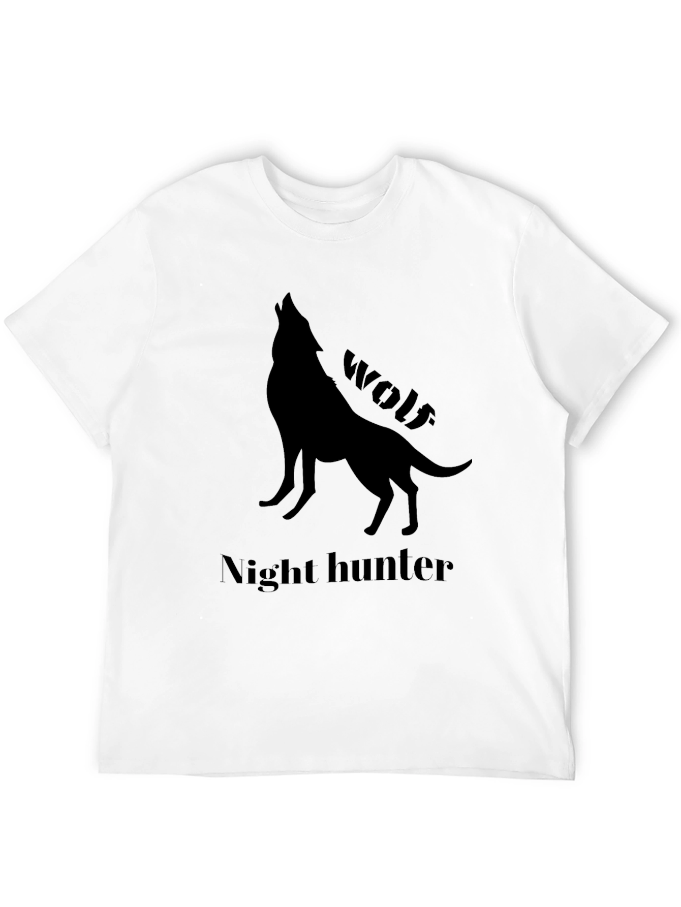 Night Hunter Wolf Graphic Tee - Black