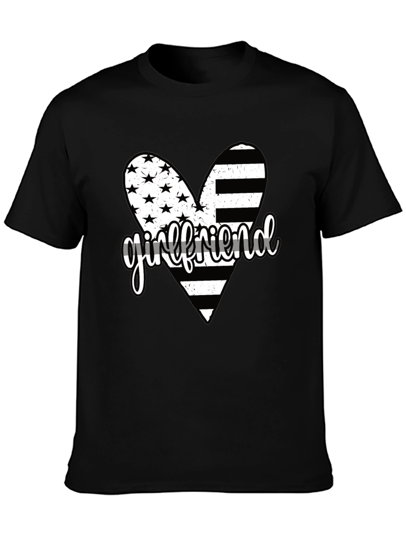 Girlfriend American Flag Heart Graphic Tee