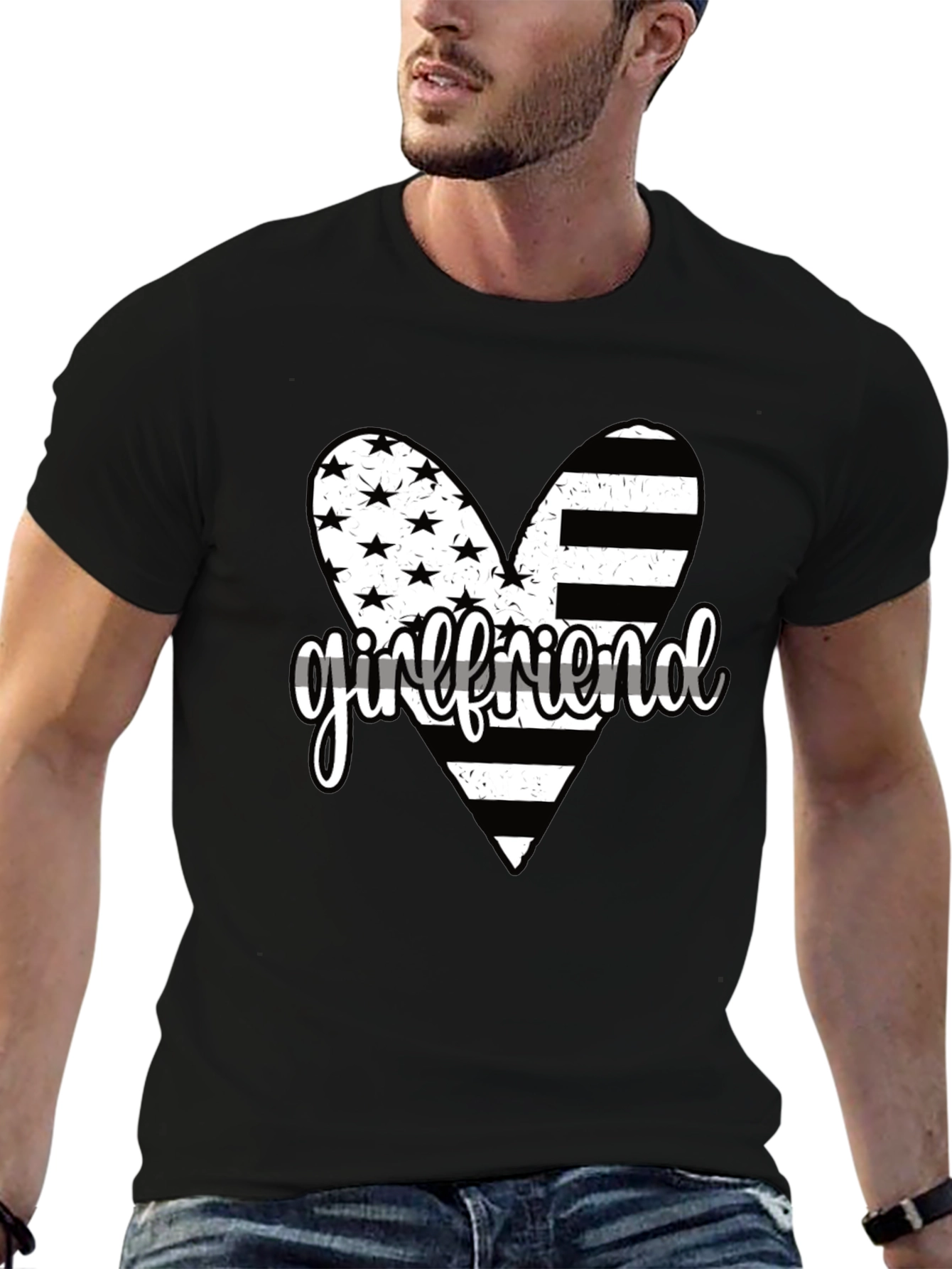 Girlfriend American Flag Heart Graphic Tee