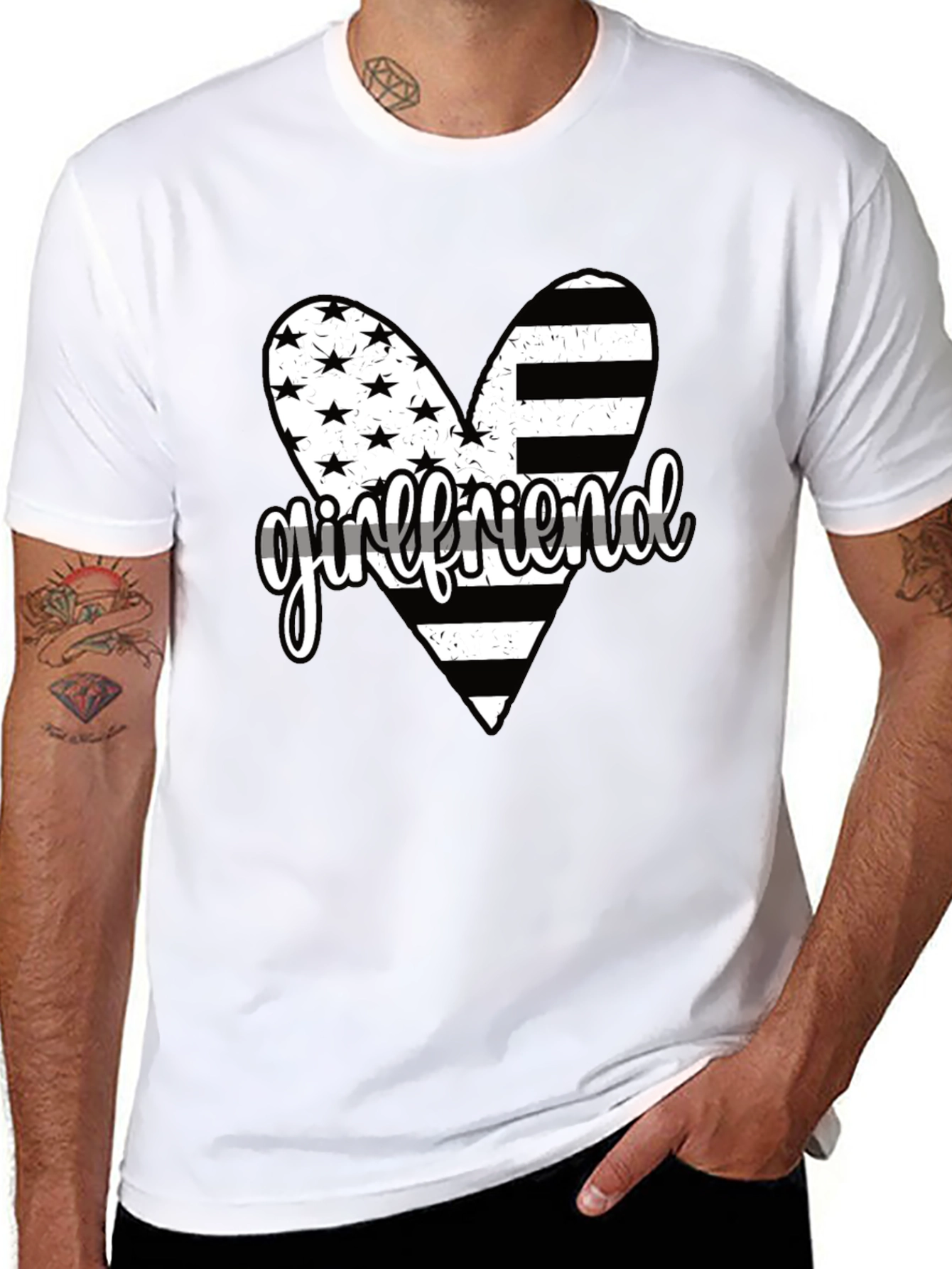 Girlfriend American Flag Heart Graphic Tee