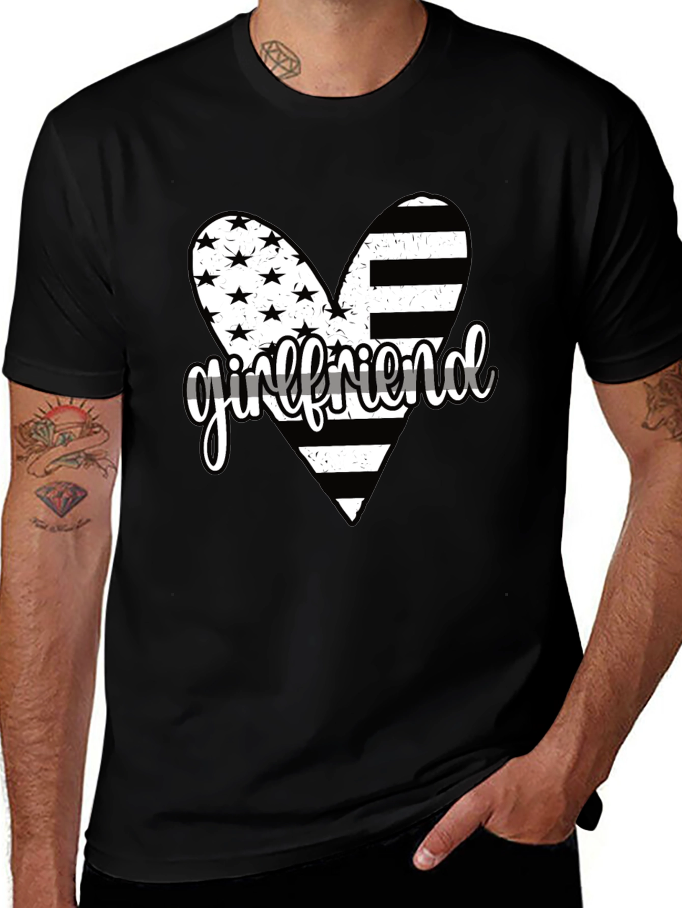 Girlfriend American Flag Heart Graphic Tee