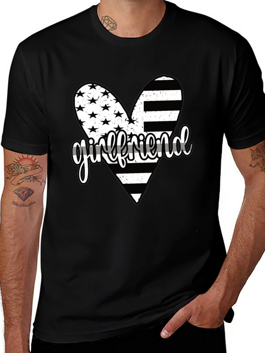 Girlfriend American Flag Heart Graphic Tee