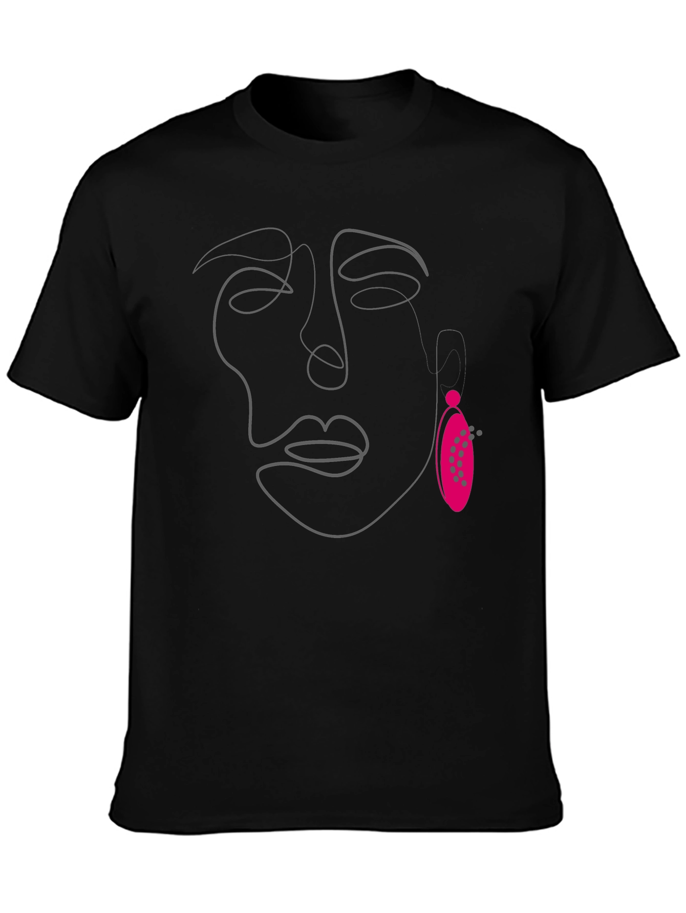Abstract Face Line Art Tee - Modern Graphic T-Shirt