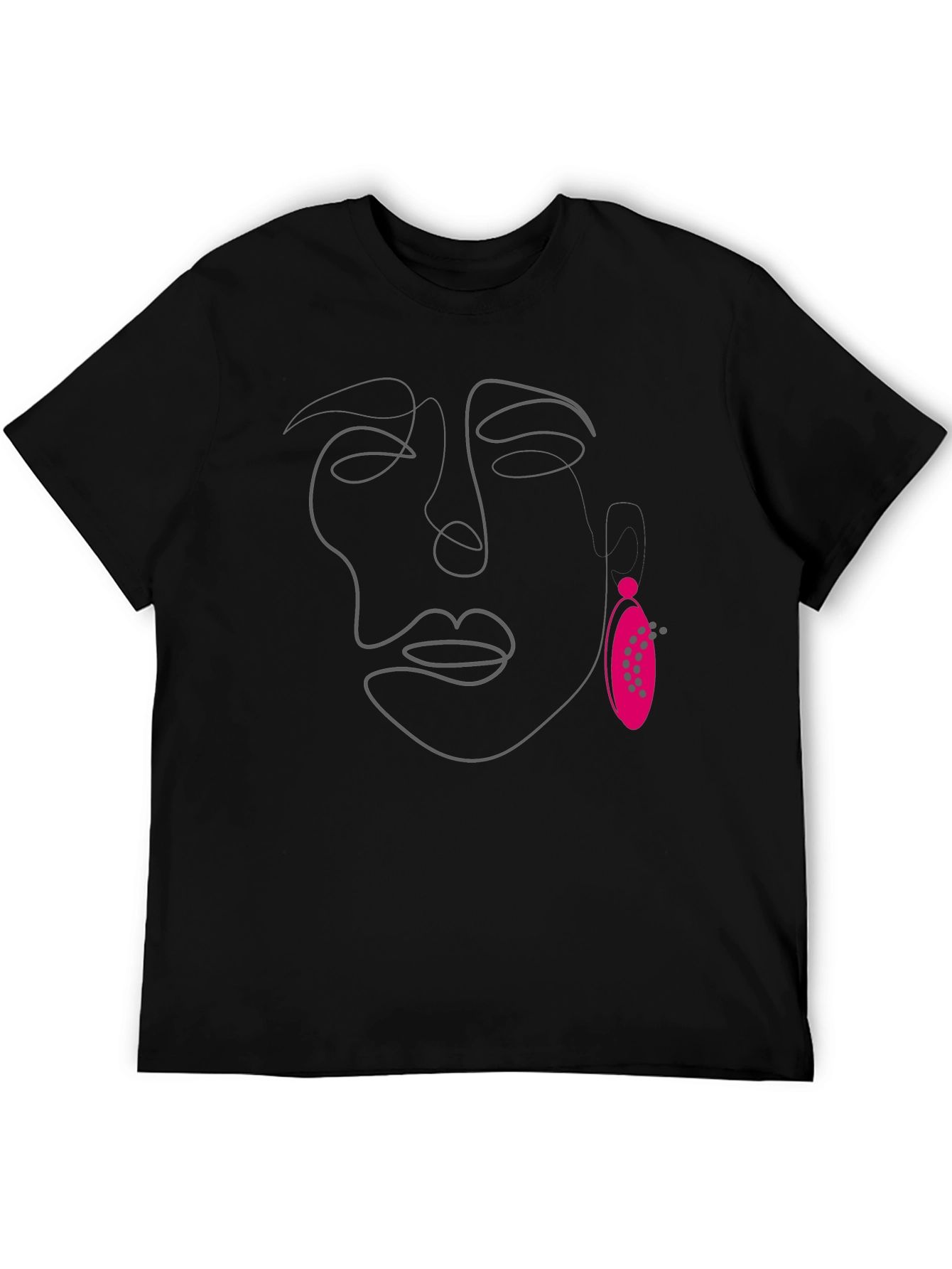 Abstract Face Line Art Tee - Modern Graphic T-Shirt