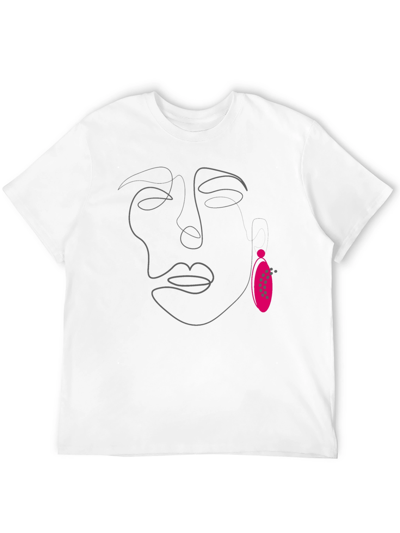 Abstract Face Line Art Tee - Modern Graphic T-Shirt