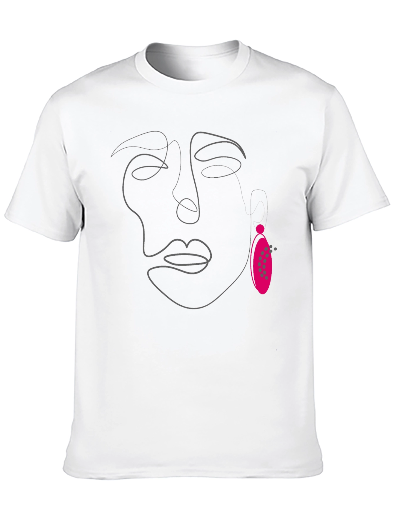 Abstract Face Line Art Tee - Modern Graphic T-Shirt