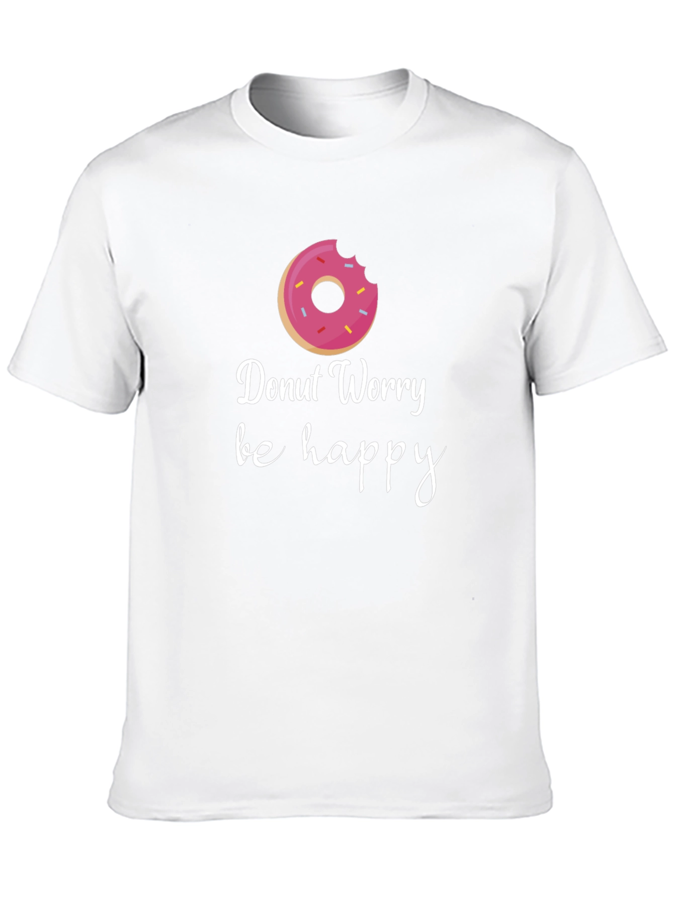 Donut Worry Be Happy Graphic Tee - Black