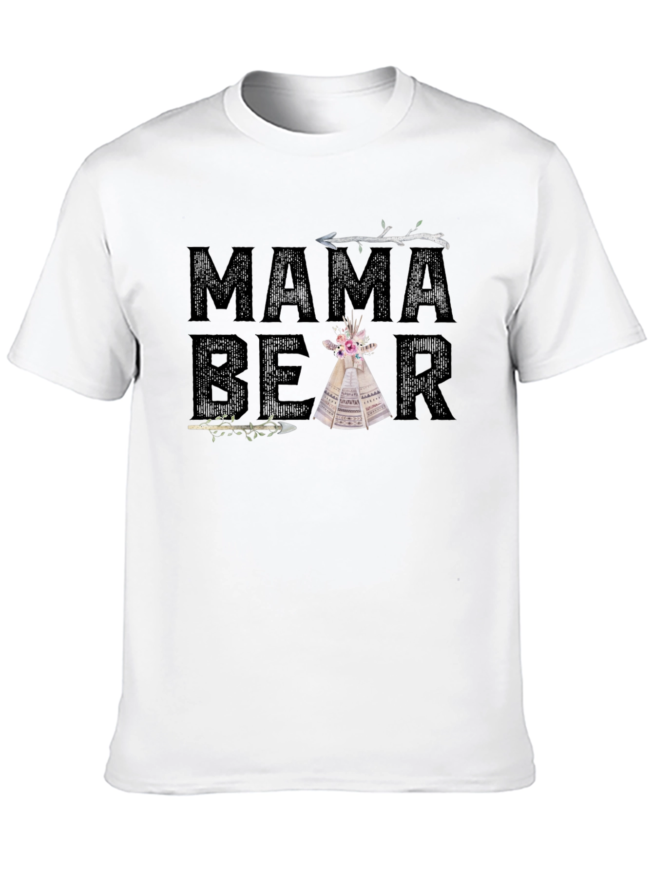Mama Bear Tee - Boho Tribal Arrow Tipi Design
